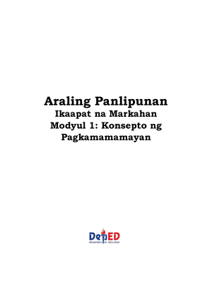 5 Q1 Araling Panlipunan - Araling Panlipunan Unang Markahan Modyul 5 ...