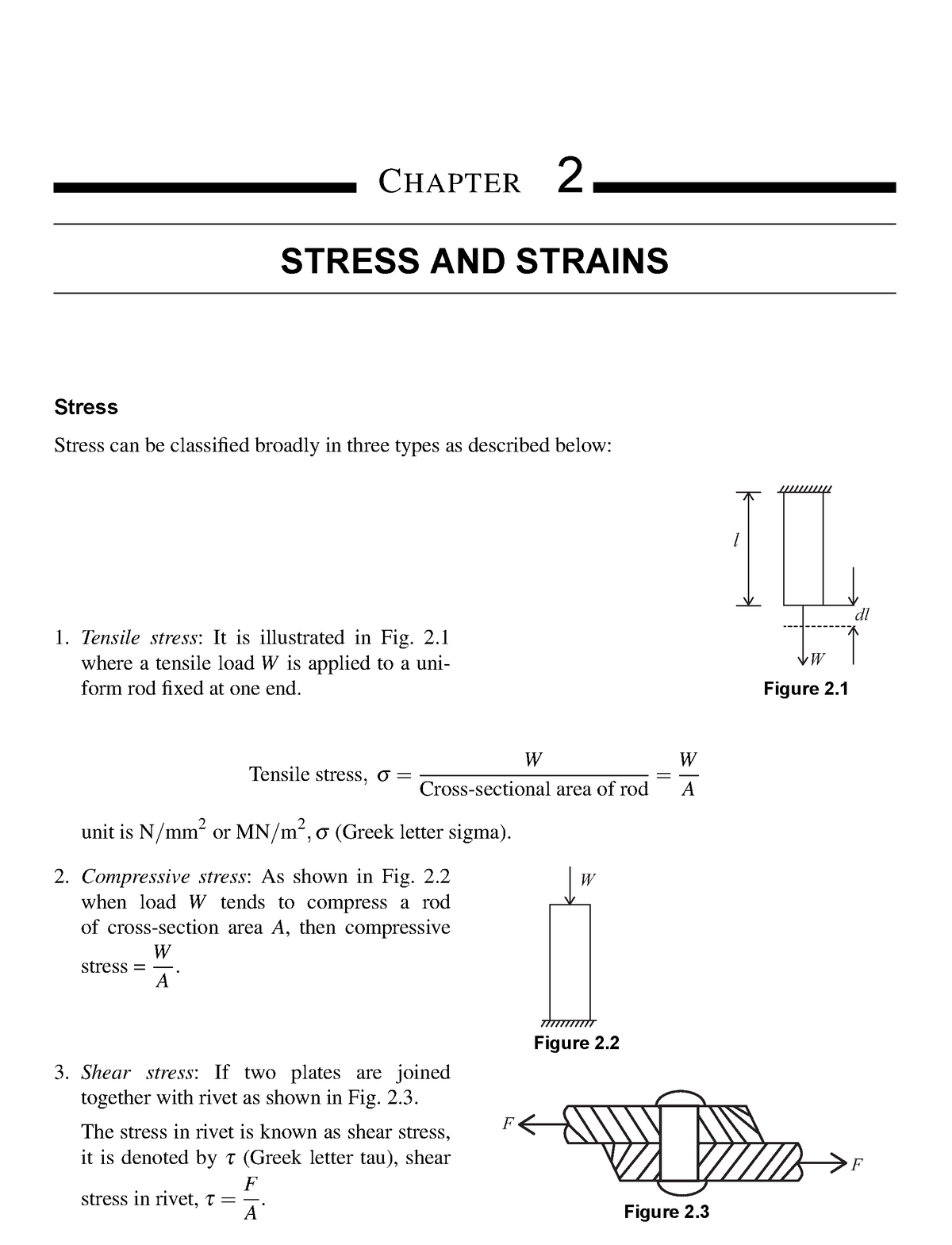 196 Sample-Chapter - Notes - CHAPTER 2 STRESS AND STRAINS Stress Stress ...