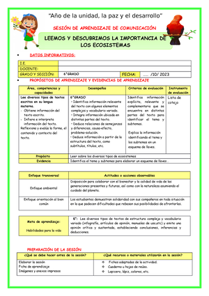 SES-JUEV-CYT- Adaptaciones DE LAS Plantas Y Animales - SESIÓN DE ...