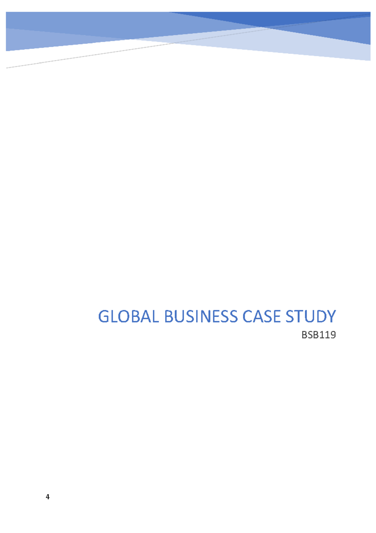 global business case study