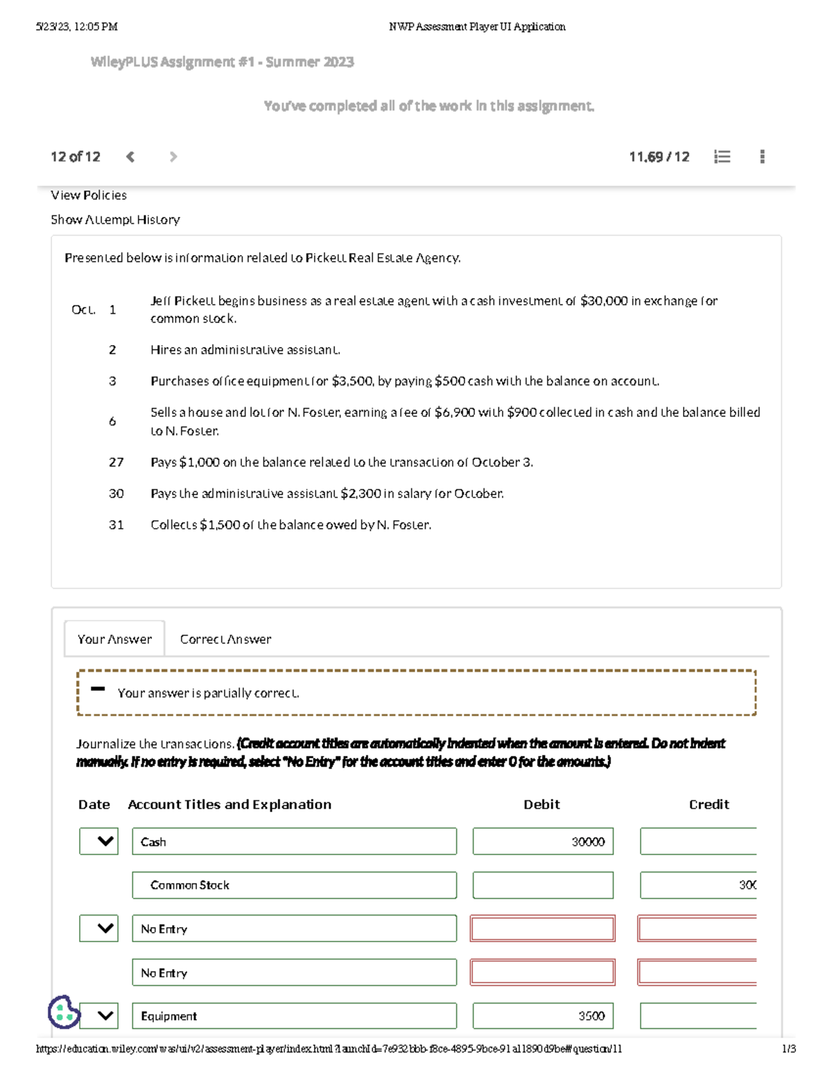 Wiley PLUS Assignment 1, Question 12 5/23/23, 1205 PM NWP Assessment Player UI Application