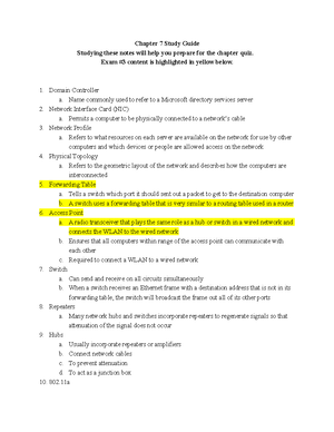 Chapter 4 Study Guide - Chapter 4 Study Guide Studying these notes will ...