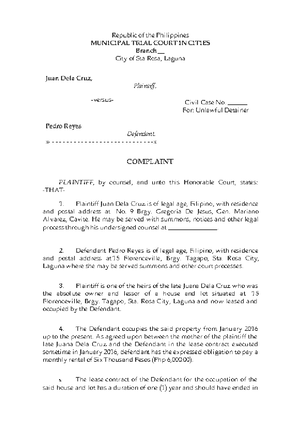 Sample Motion to Admit Counter-Affidavit - Republic of the Philippines ...