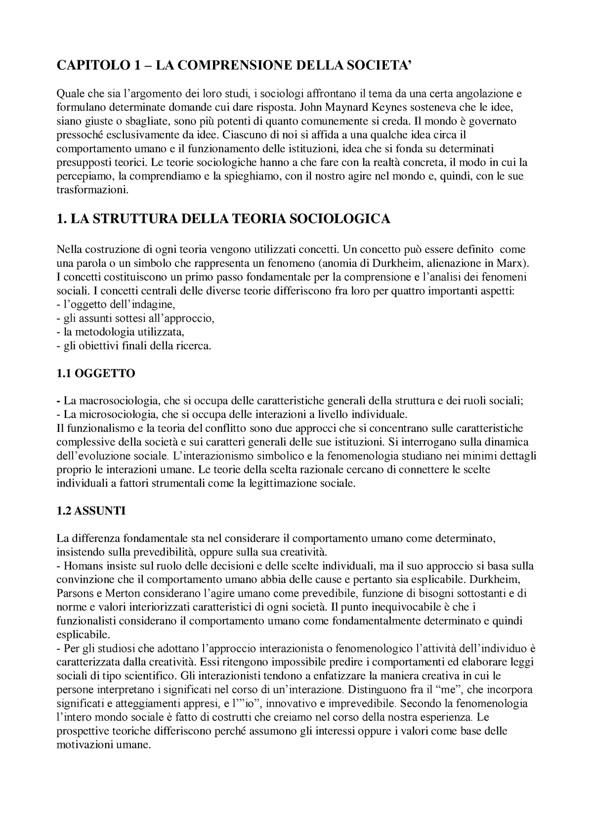 2 La Teoria Sociologica Contemporanea - CAPITOLO 1 – LA COMPRENSIONE ...