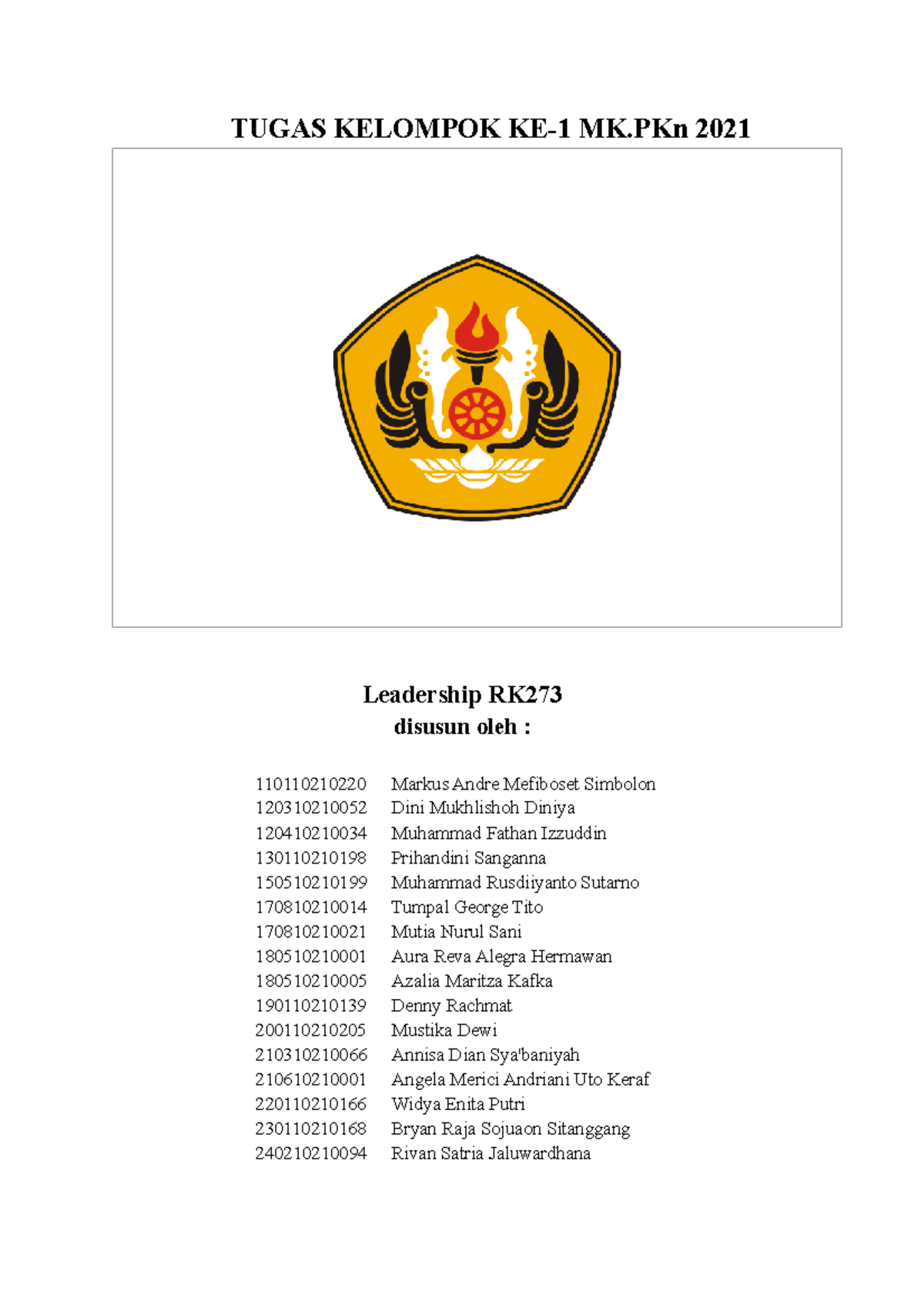 Pkn Diskusi - Makalah Tentang Pkn - TUGAS KELOMPOK KE-1 MK 2021 ...