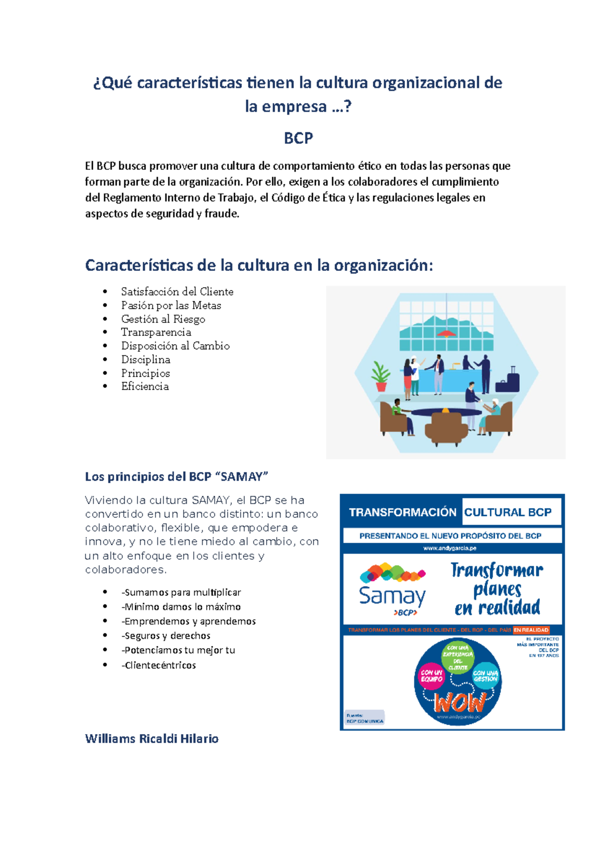 Cultura organizacional bcp - ¿Qué características tienen la cultura ...