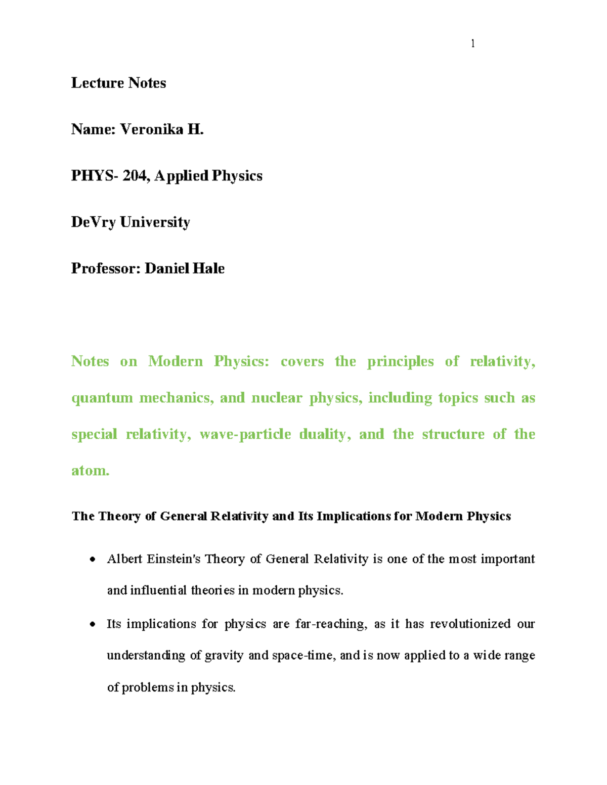 Notes On Principles Of Relativity Quantum Mechanics And Nuclear