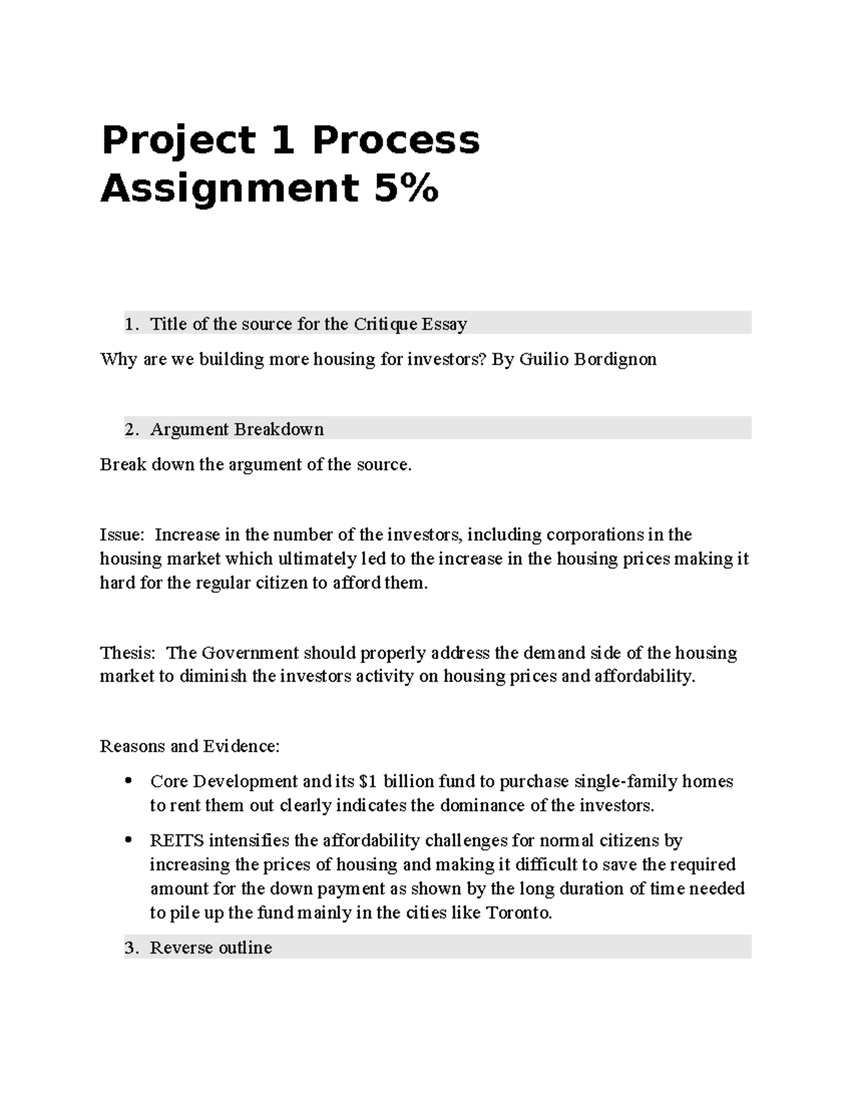 Aashish 301380141 Project 1 Assignment - Project 1 Process Assignment 5 ...