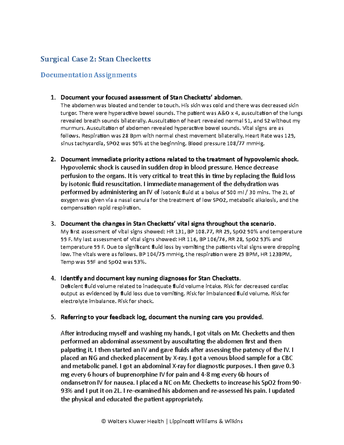 Stan Checketts Docu Questions - Surgical Case 2: Stan Checketts ...