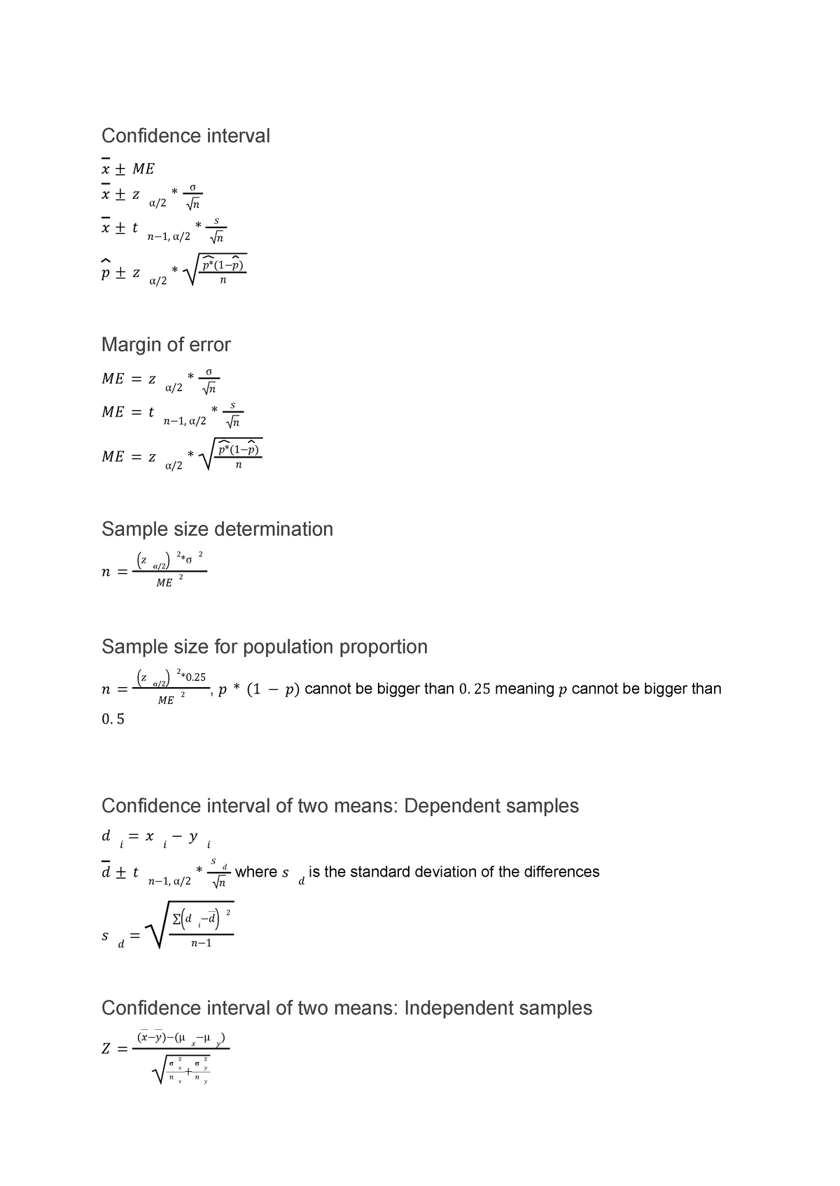 statistics-formula-booklet-ii-confidence-interval