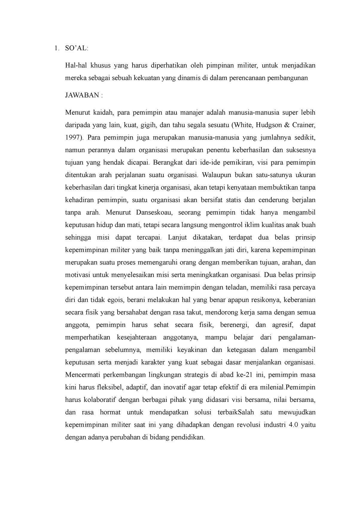 Tugas 2 Pembangunan Pemerintahan - 1. So’al: Hal-hal Khusus Yang Harus 