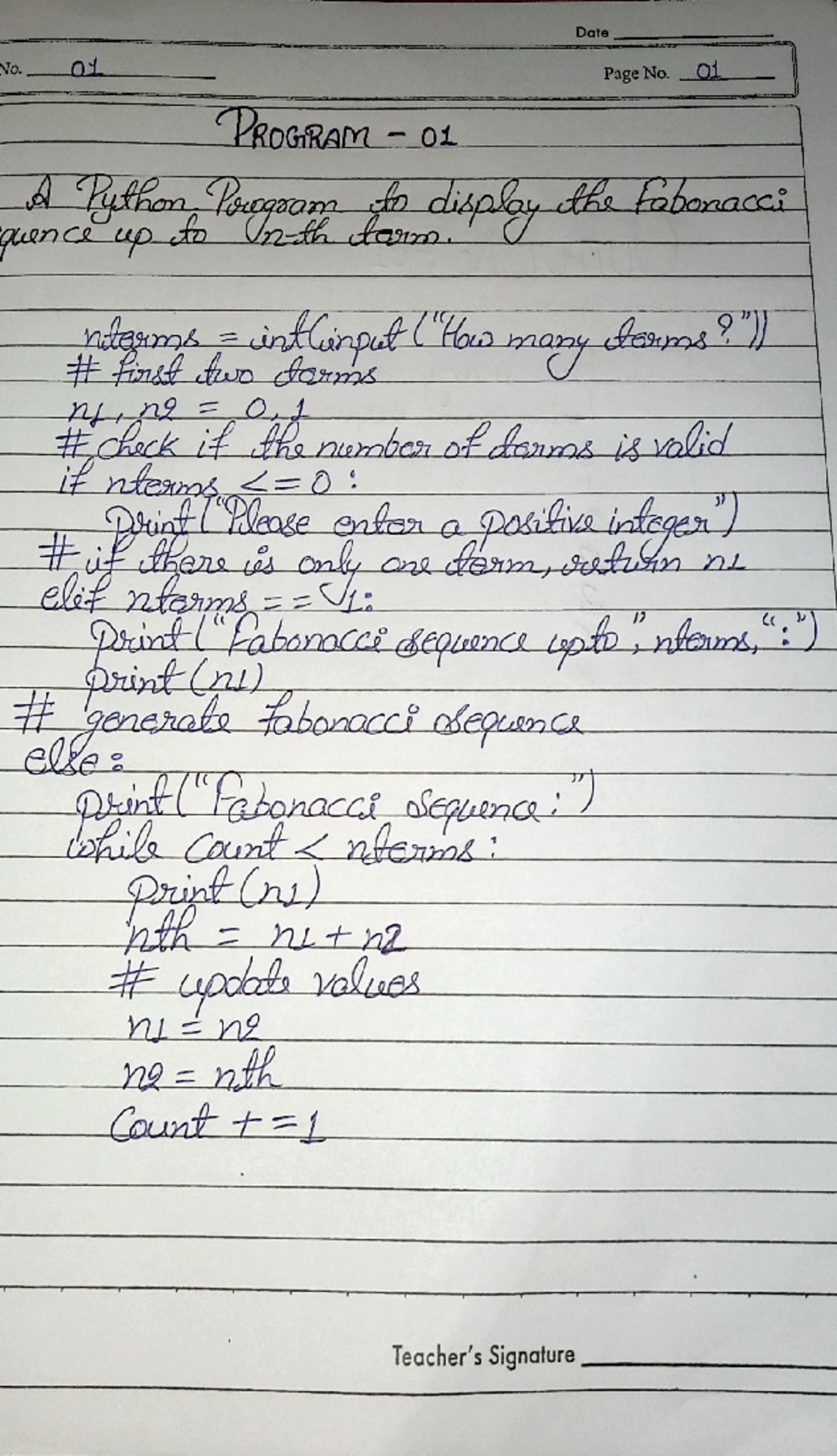 Computer Report file Dec 02, 2023 - Date No. 01 Page No. 01 PROGRAM 01 ...