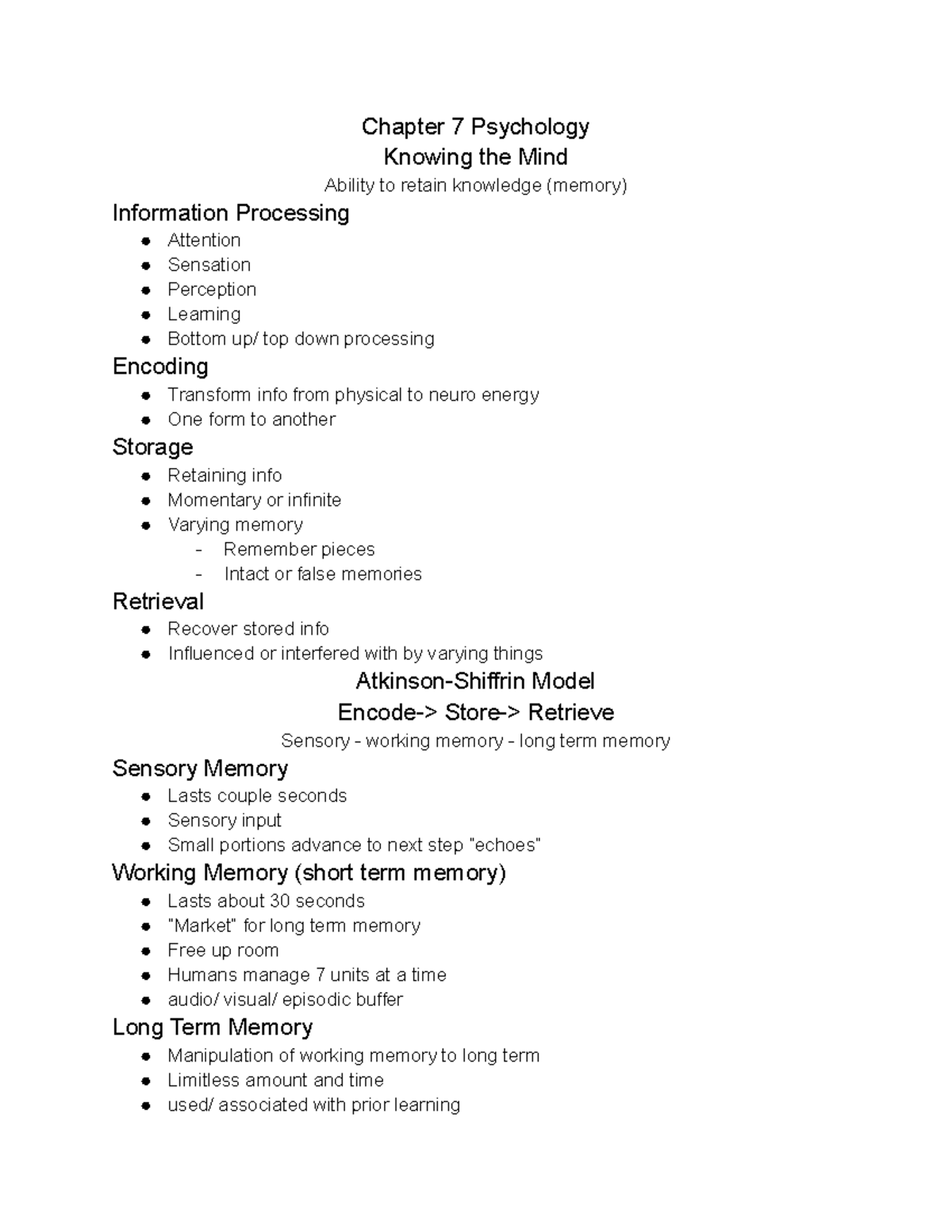 Chapter 7 Psych - Chapter 7 Psychology Knowing The Mind Ability To ...