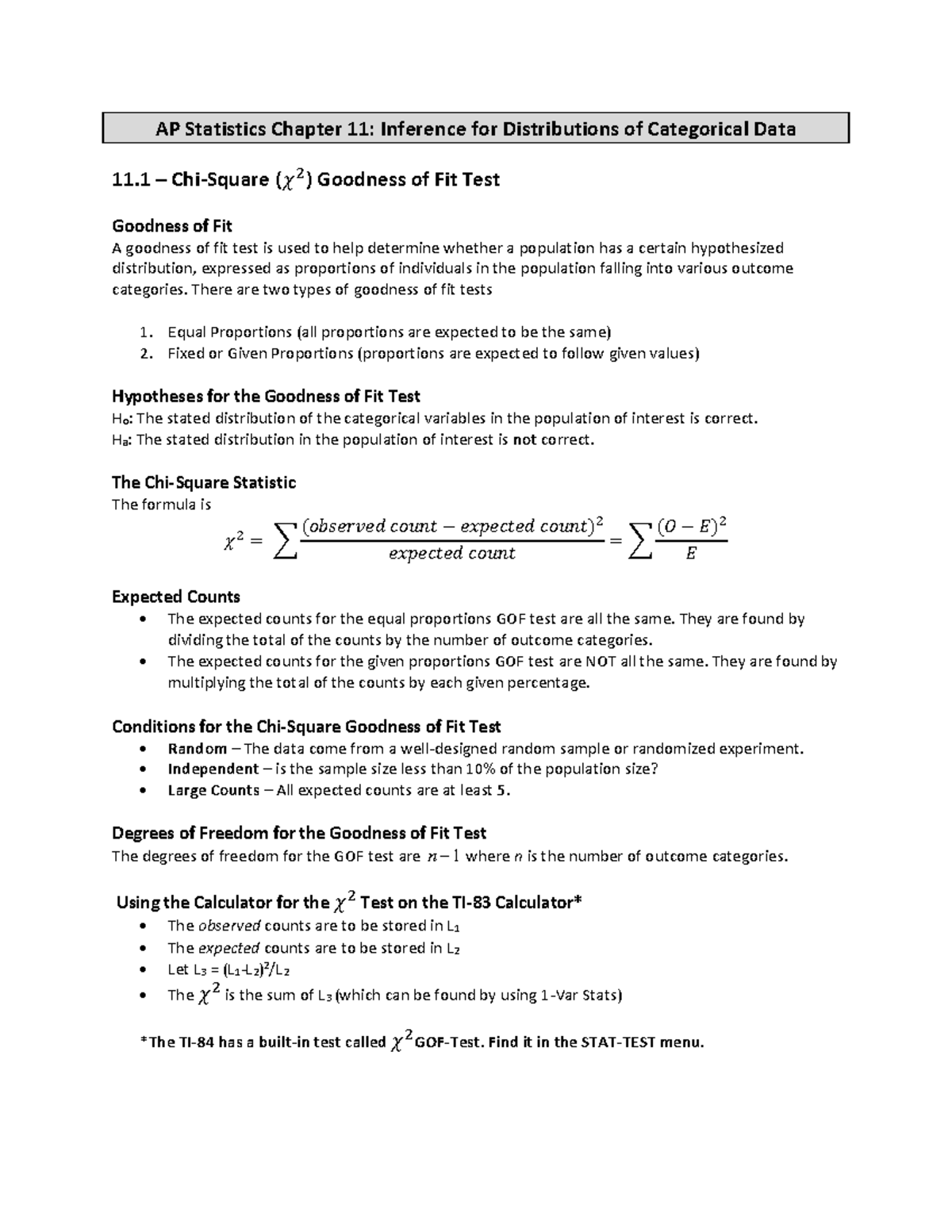 ap stats chapter 11 homework answers