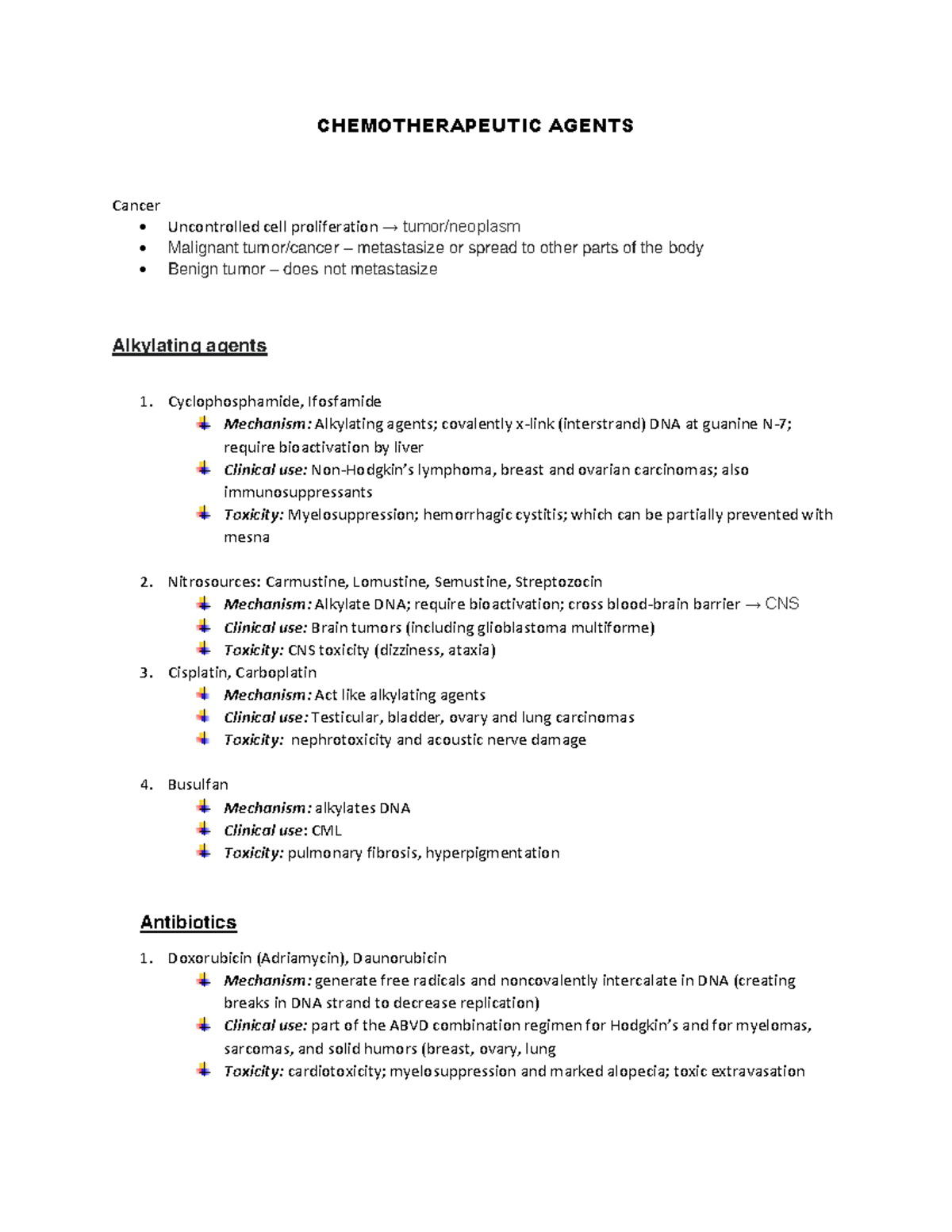 Chemotherapeutic Agents CHEMOTHERAPEUTIC AGENTS Cancer Uncontrolled