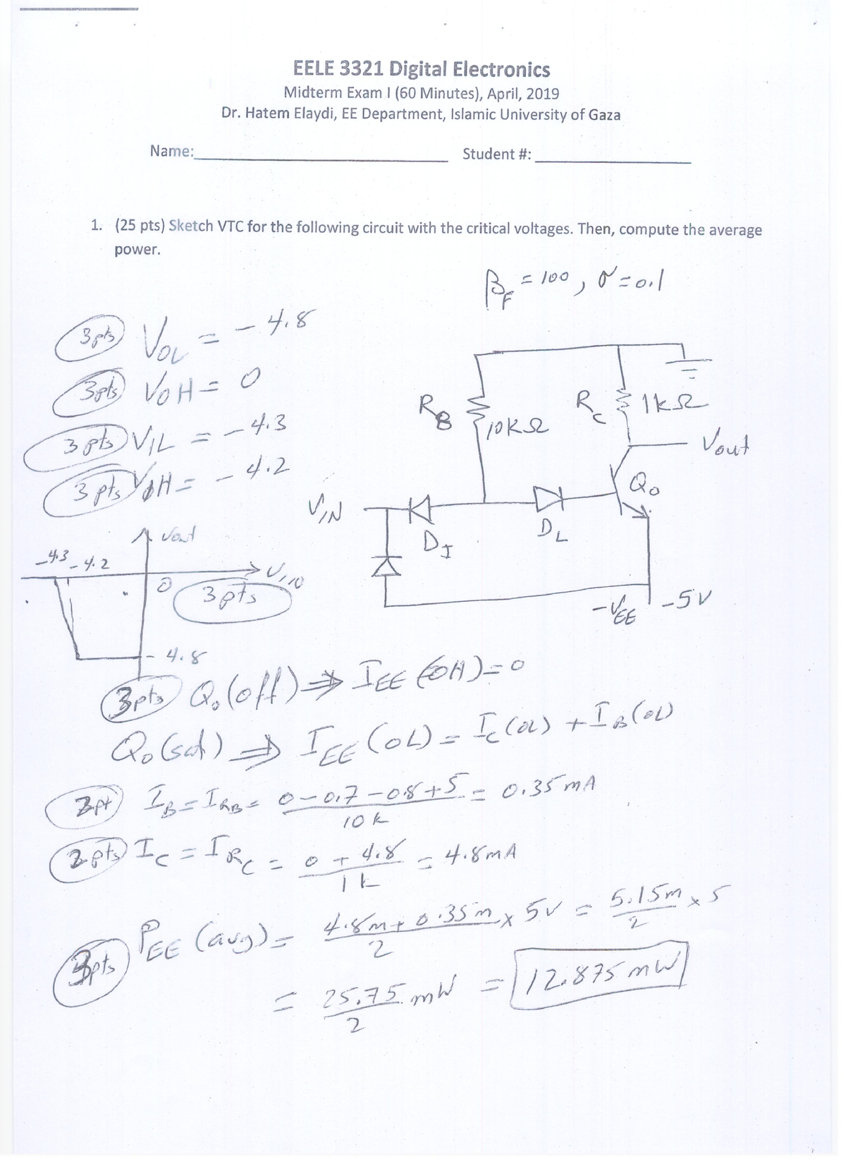 2019 - Midterm Exams From Past Years - Digital Electronics - Studocu