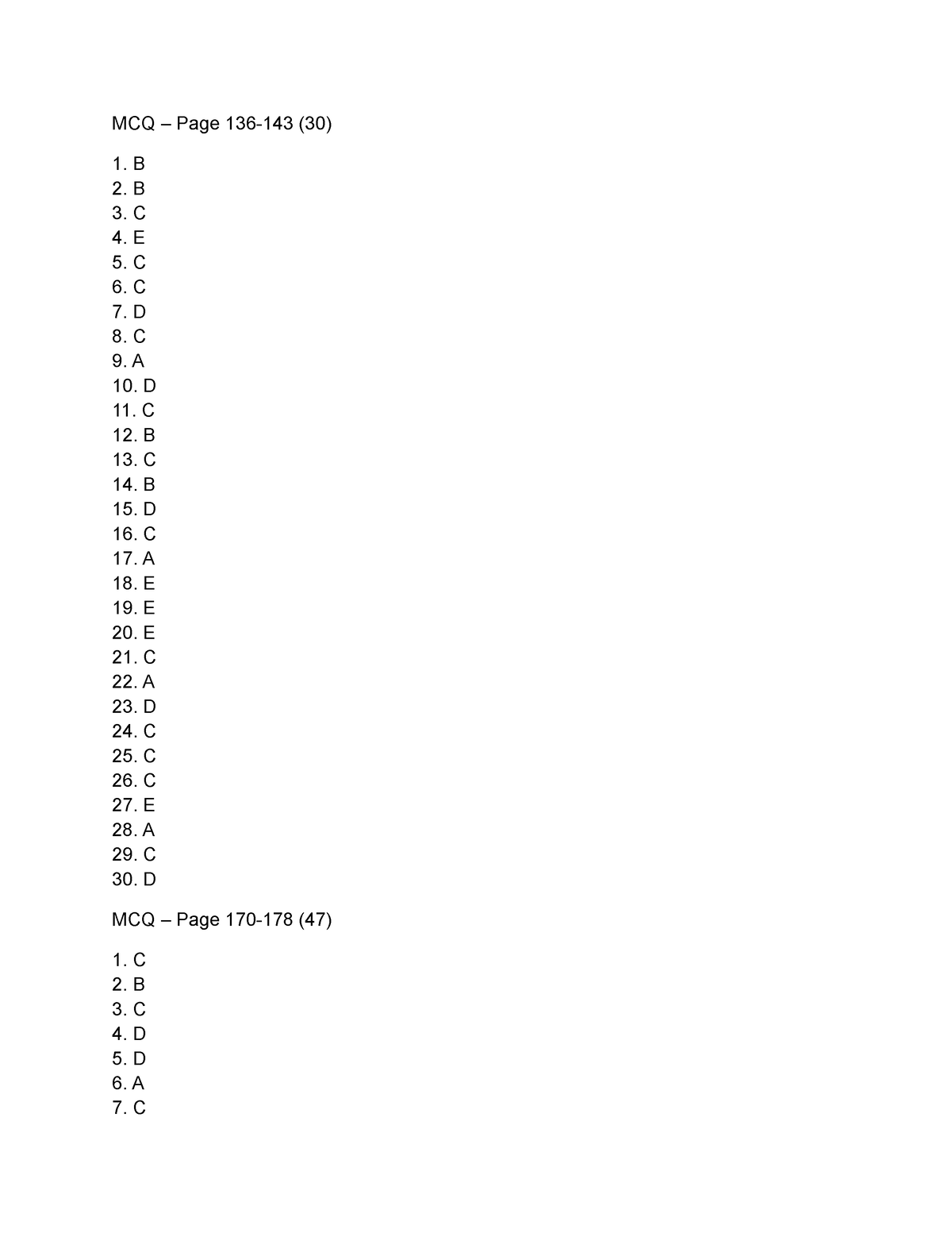 SCM - Answer Key - MCQ – Page 136-143 (30) B B C E C C D C A D C B C B ...