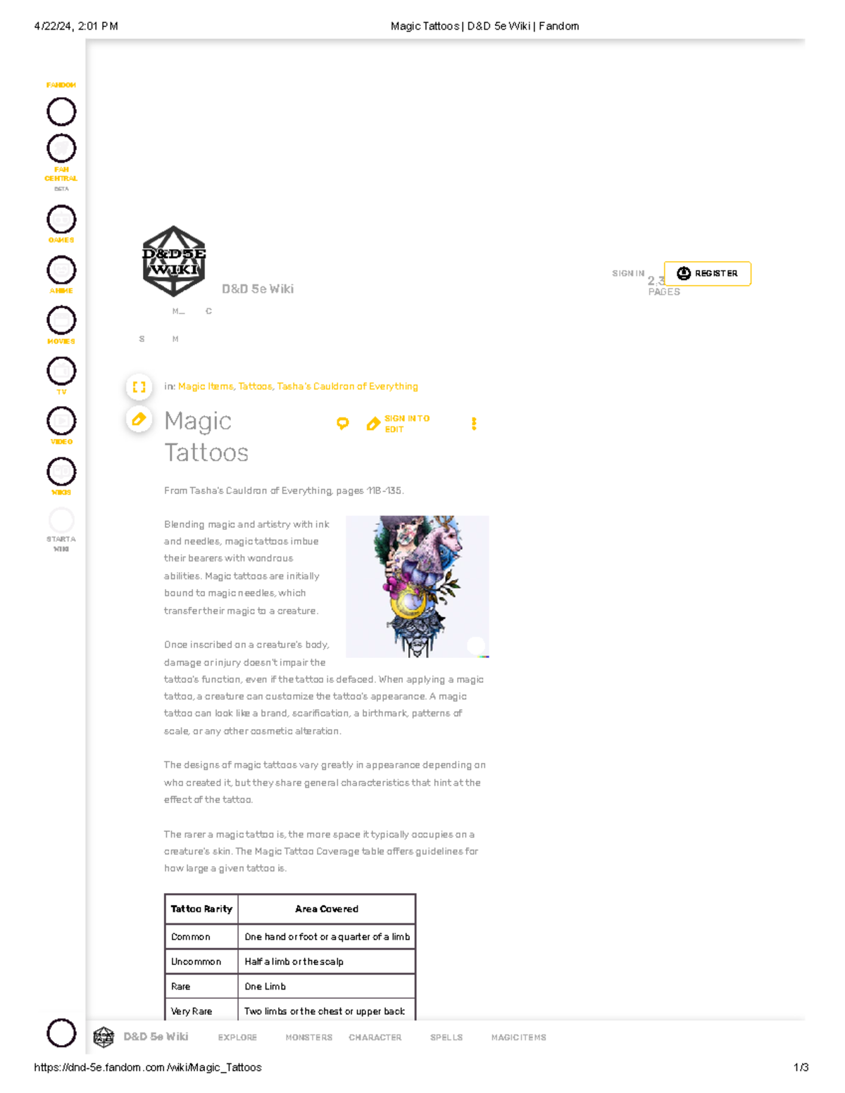 Pdf3 - dnd - D&D 5e Wiki 2, PAGES SIGN IN REGISTER M... C S M in: Magic ...