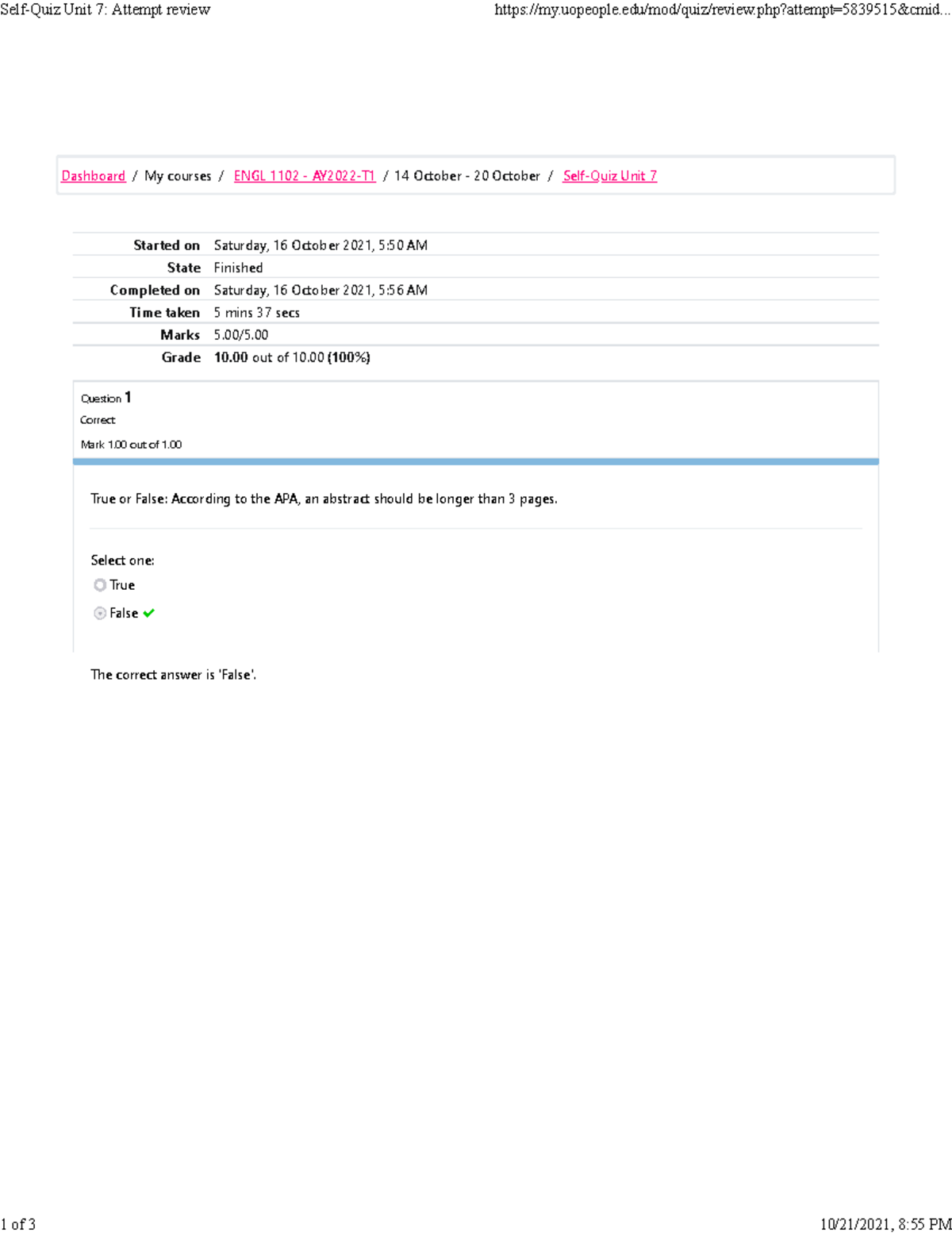 Engl 1102 Self Quiz Unit 7 Attempt Review Started On Saturday 16 Engl 1102 Self Quiz Unit 7 Attempt Review Started On Saturday 16