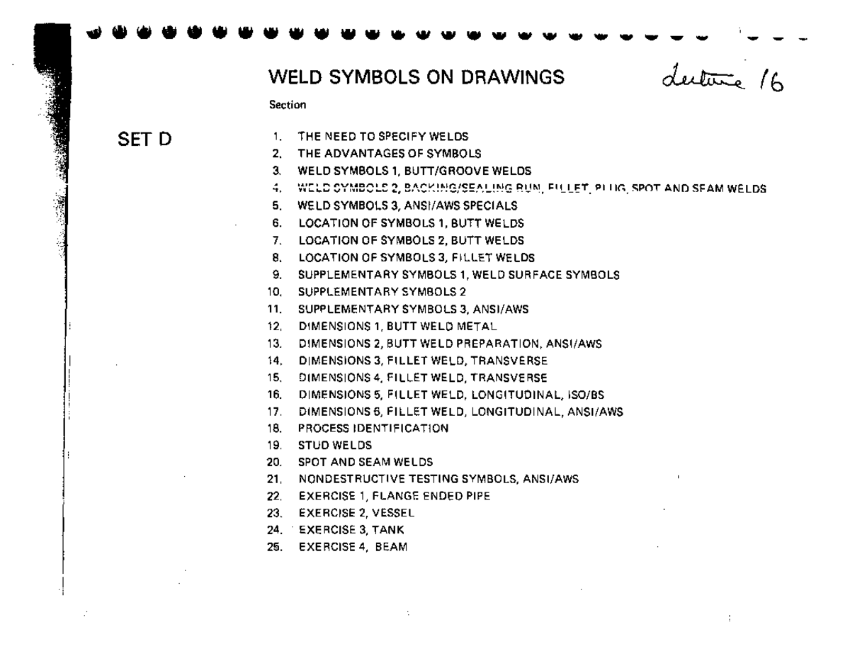 welding drawing - Section - ...... 5. WELD SYMBOLS 3, ANSI/AWS SPECIALS ...