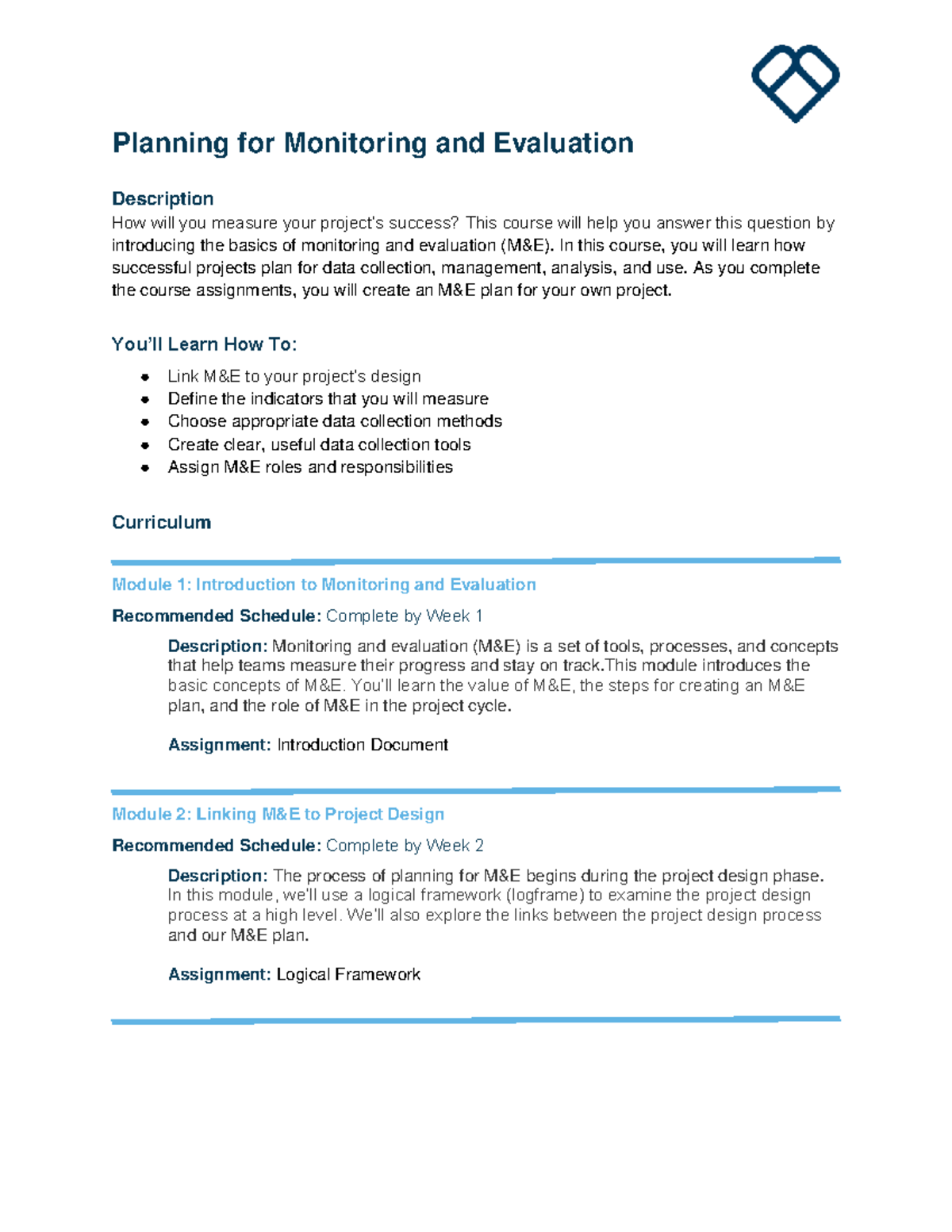 Syllabus M%26E Static - The best - Planning for Monitoring and ...