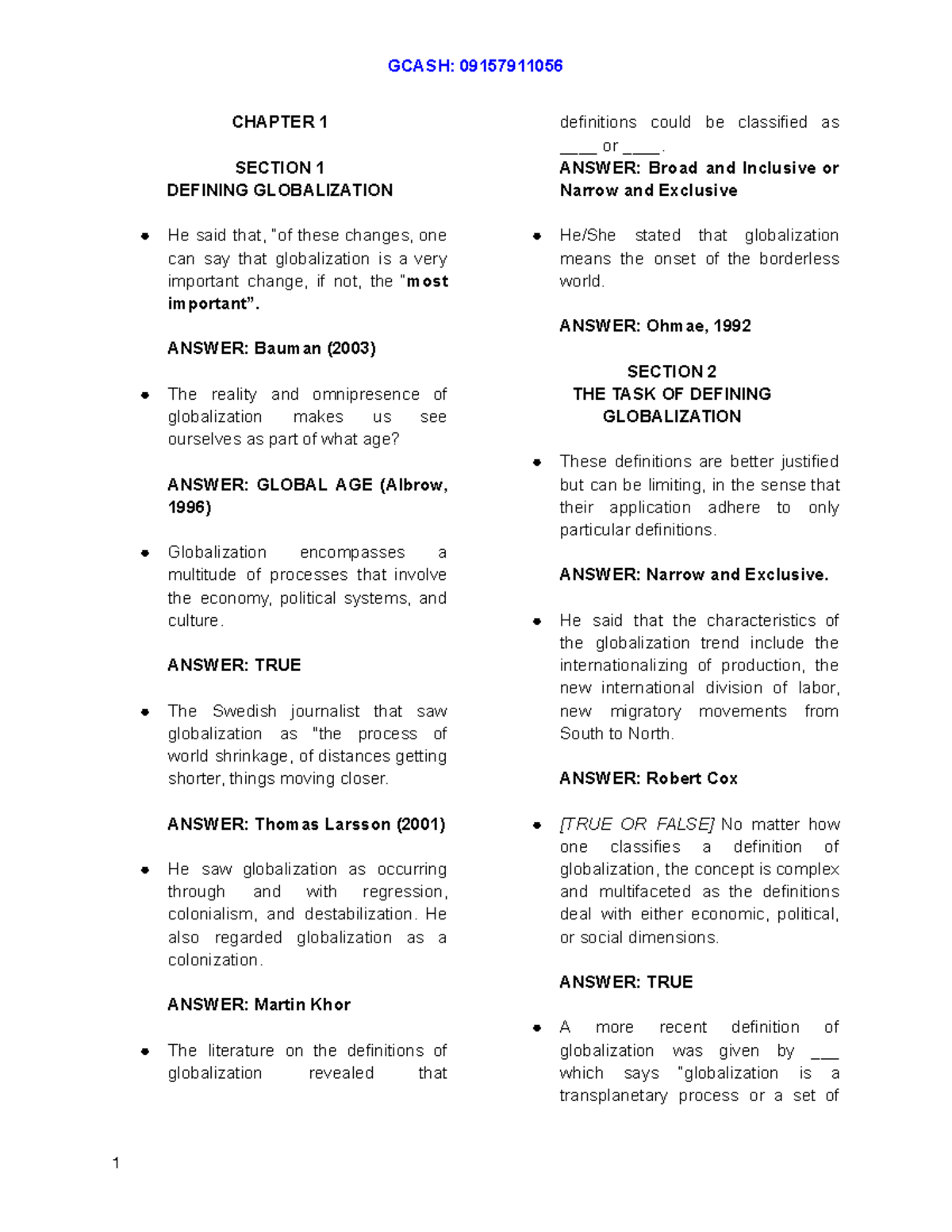 Midterm Reviewer Contemp - CHAPTER 1 SECTION 1 DEFINING GLOBALIZATION ...