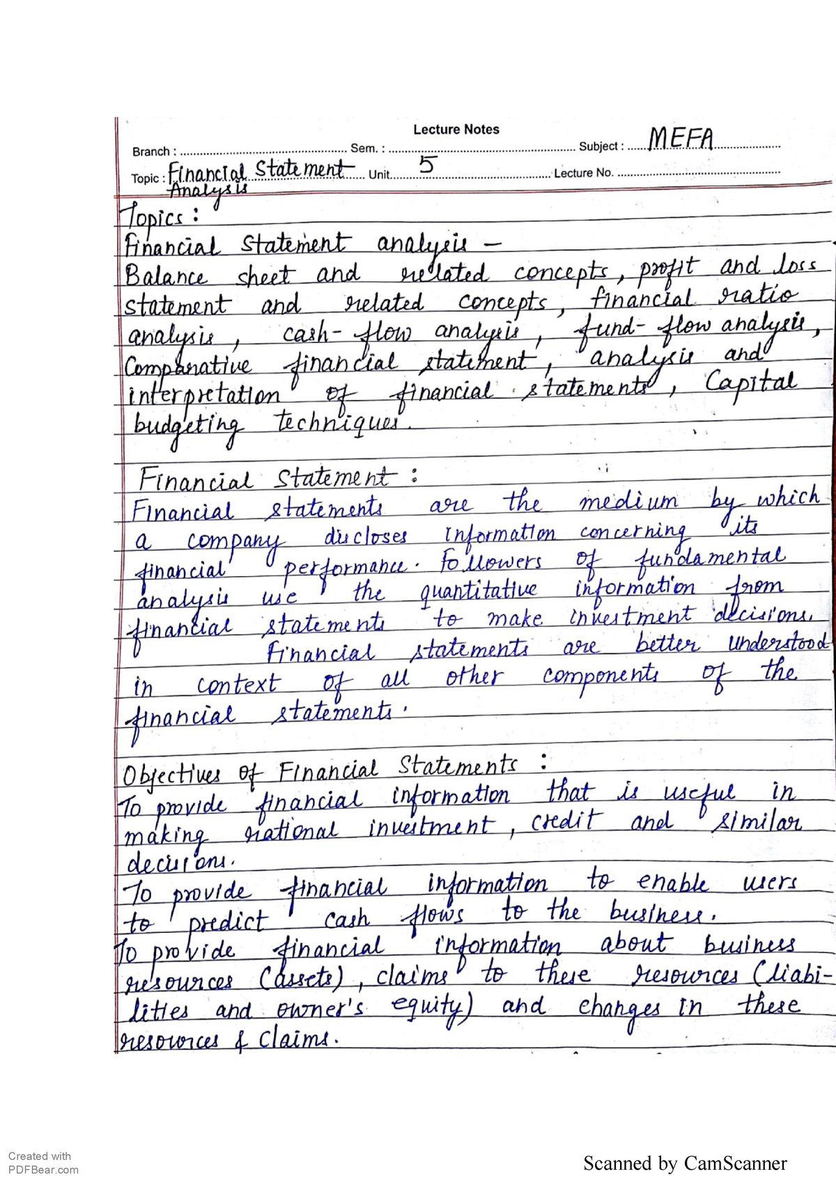 MEFA UNIT 5 Notes.pdf computer science engineering Scanned by