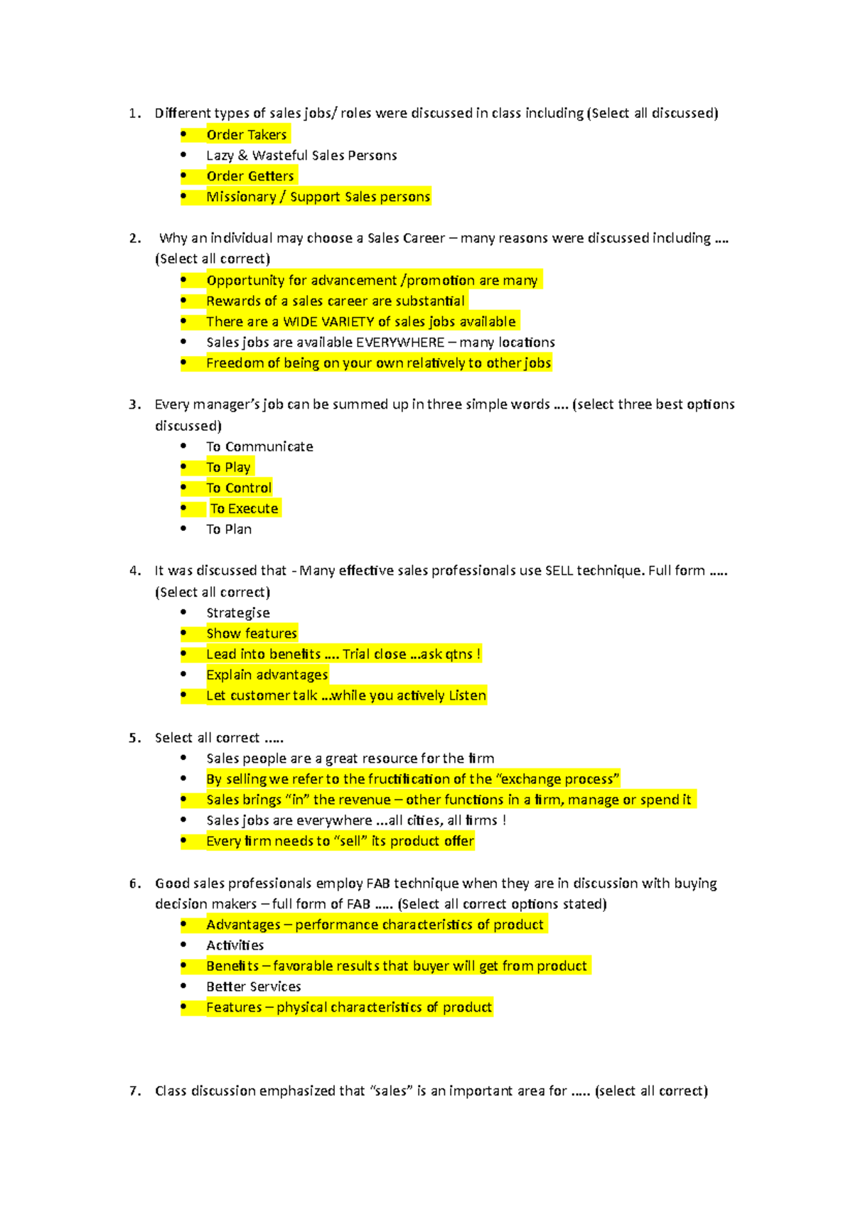 Bus 221 Quiz 1 - Bus 221 Quiz 1 With Answers - Different Types Of Sales ...