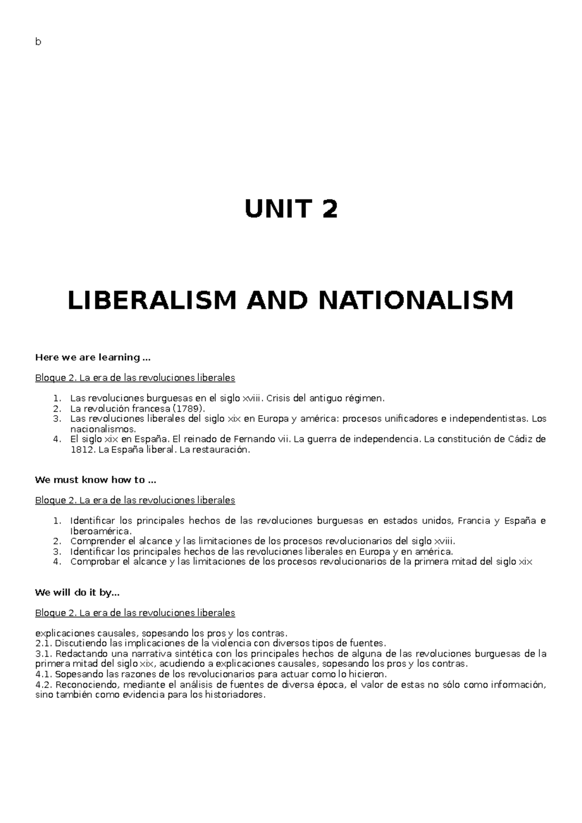 Unit 2 Liberalism And Nationalism - B UNIT 2 LIBERALISM AND NATIONALISM ...