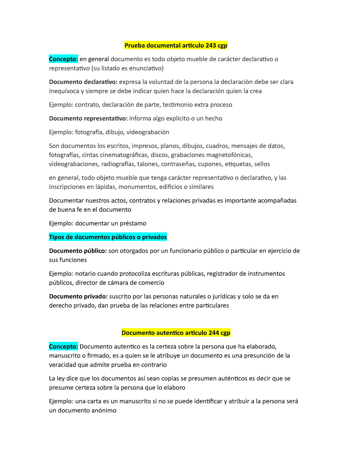 Prueba Documental Y Exhibicion Prueba Documental Articulo 243 Cgp Concepto En General 5635