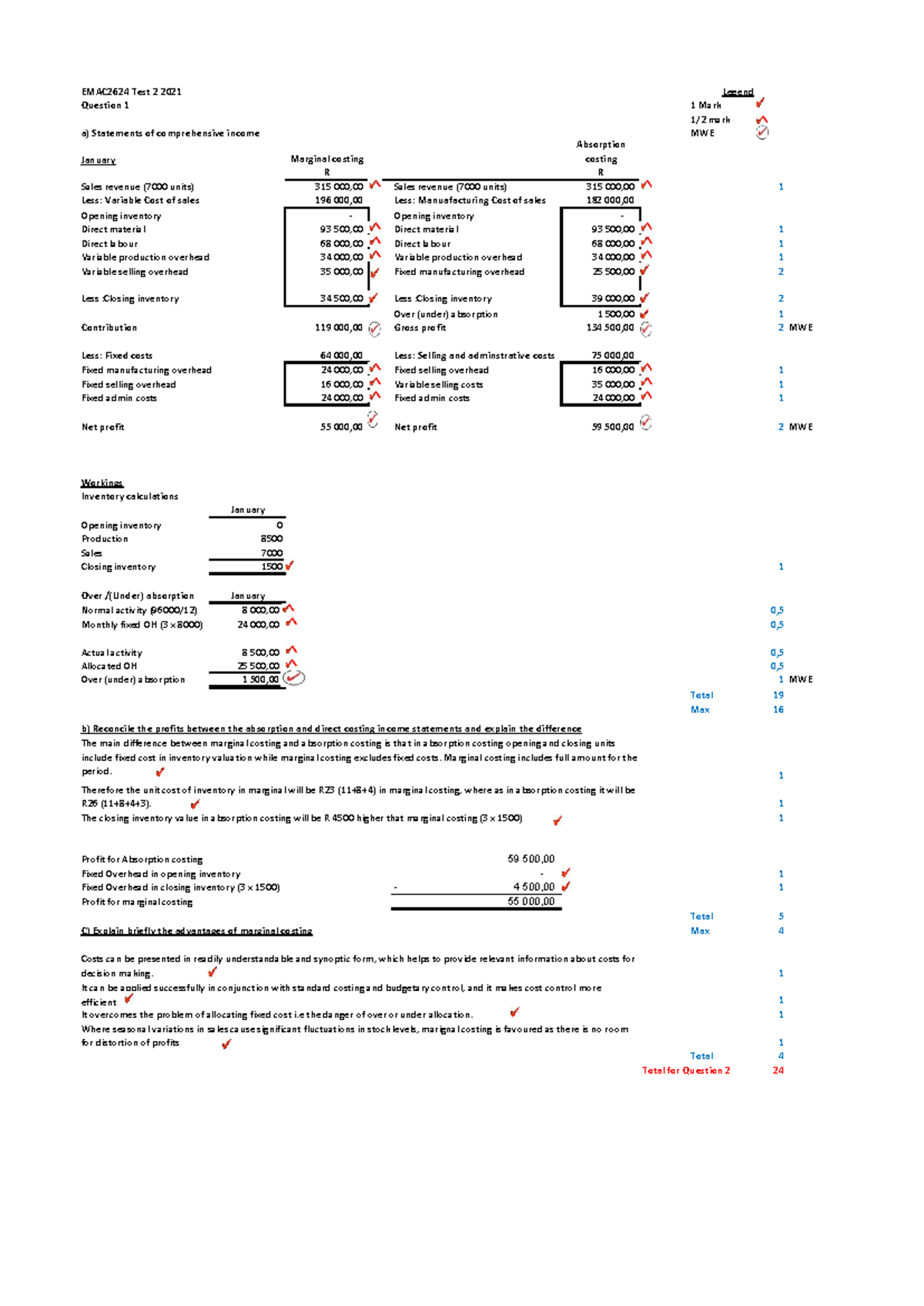 EMAC2624 Online test 2 memo Final - EMAC2624 Test 2 2021 Question 1 1 ...