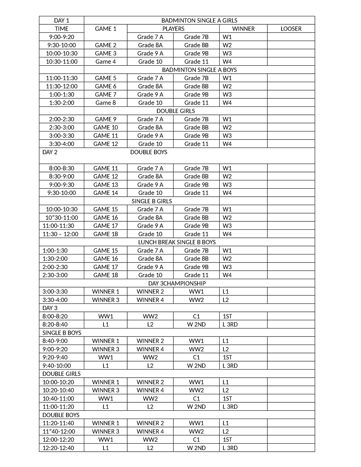 Intrams - DAY 1 BADMINTON SINGLE A GIRLS TIME GAME 1 PLAYERS WINNER ...