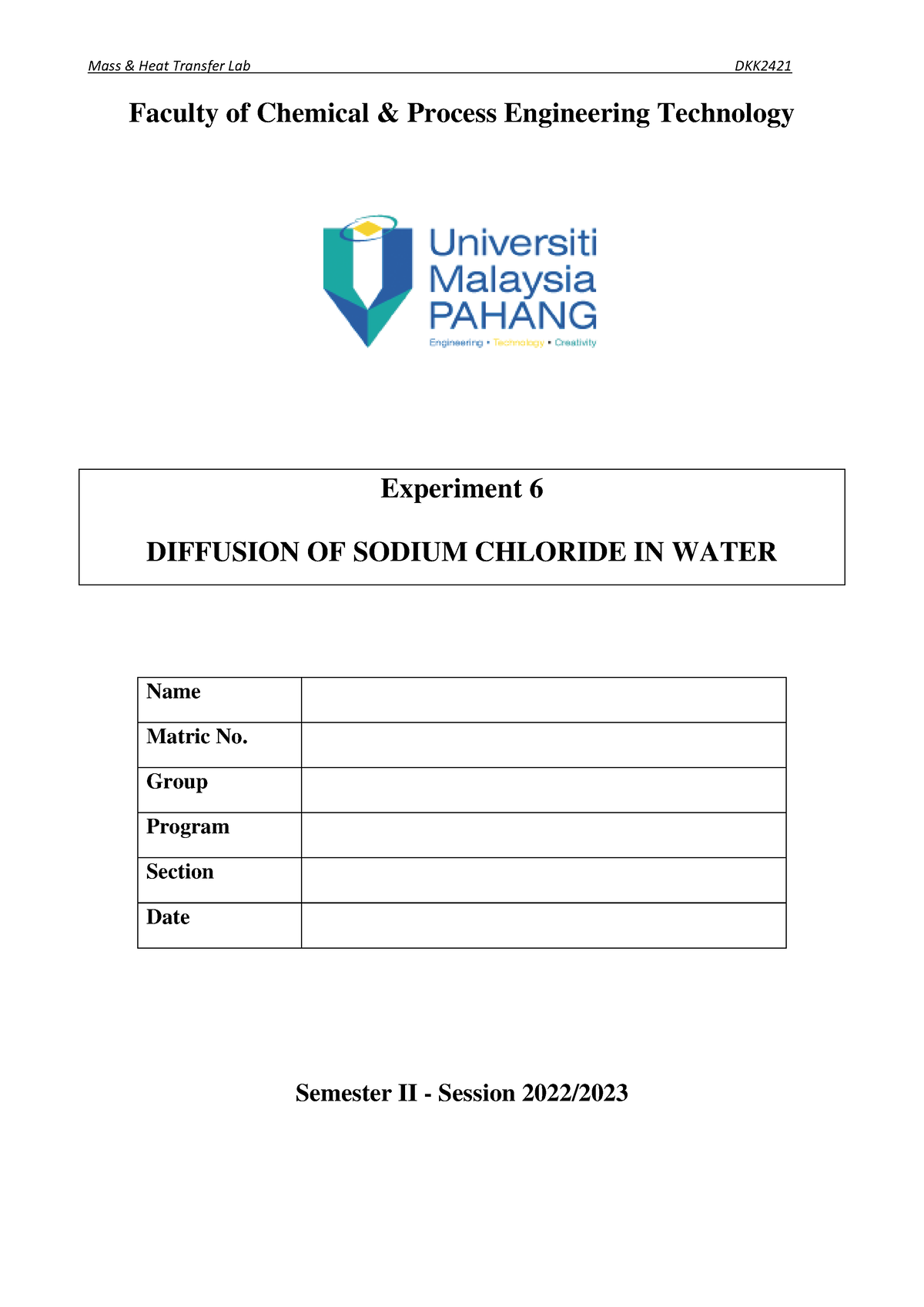 diffusion of sodium chloride in water experiment