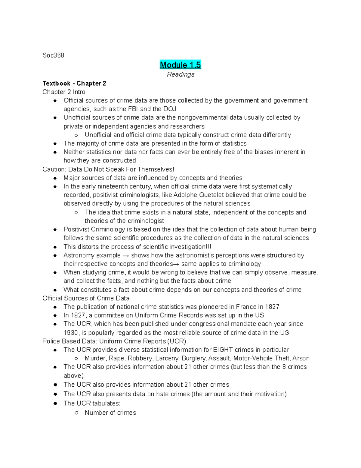 Module 1 - Soc Module 1. Readings Textbook - Chapter 2 Chapter 2 Intro ...