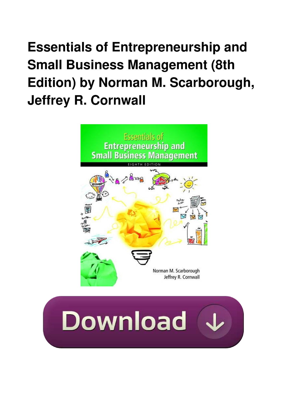 Essentials of Entrepreneurship and Small Business Management