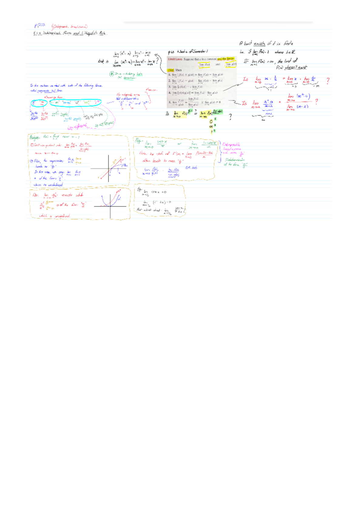 Week2-6 - semester 2 notes - ps03 Indeterminate Forms and Rule A limit ...