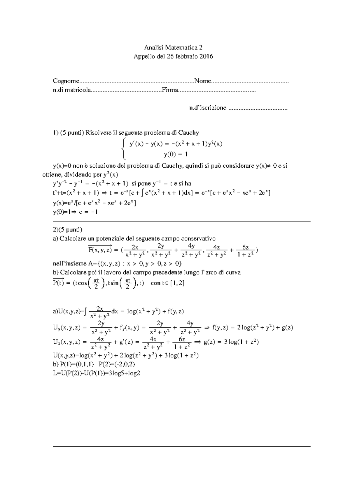Domande E Risposte Di Analisi Matematica