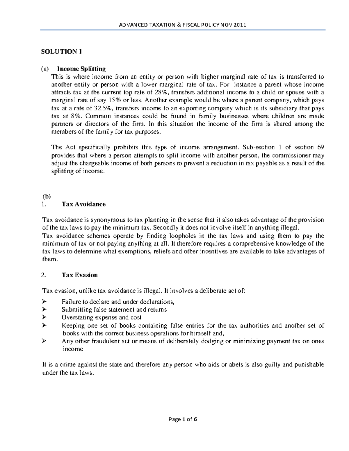 Advanced- Taxation- Fiscal- Policy.pdf-Nov-2011-solu - SOLUTION 1 (a ...