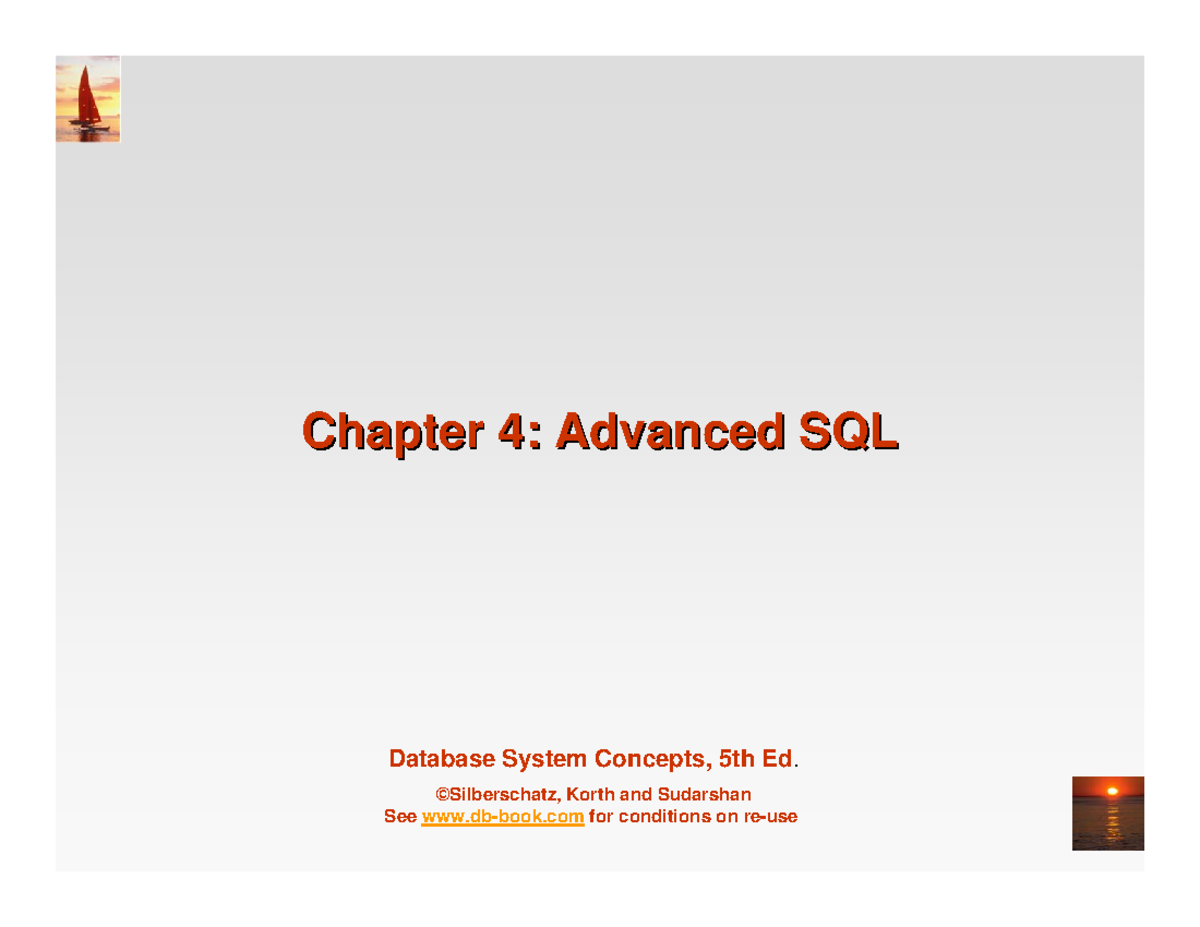Ch4 - lecture notes - Database System Concepts, 5th Ed. ©Silberschatz ...