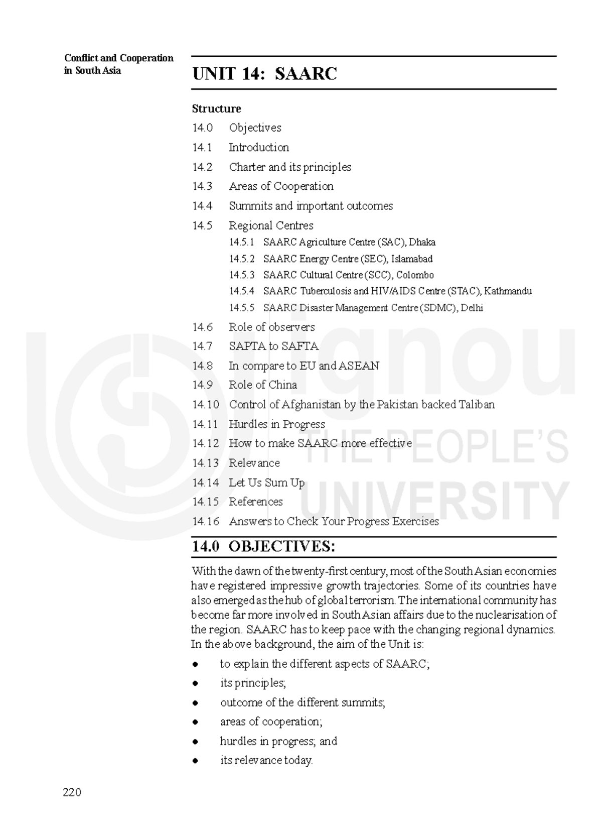 Unit-14 - ............... - Conflict and Cooperation in South Asia UNIT ...