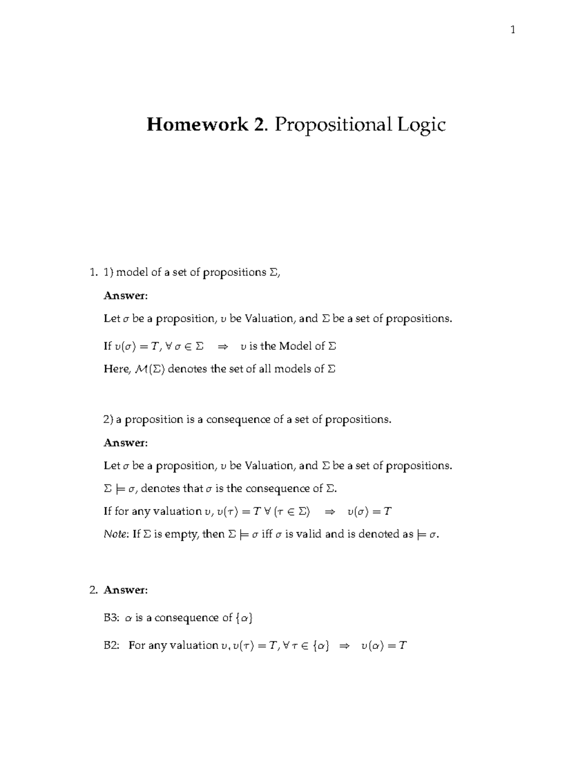 CS 5380 Homework 2 CS5384 Logic for Computer Scientists by Y Zhang