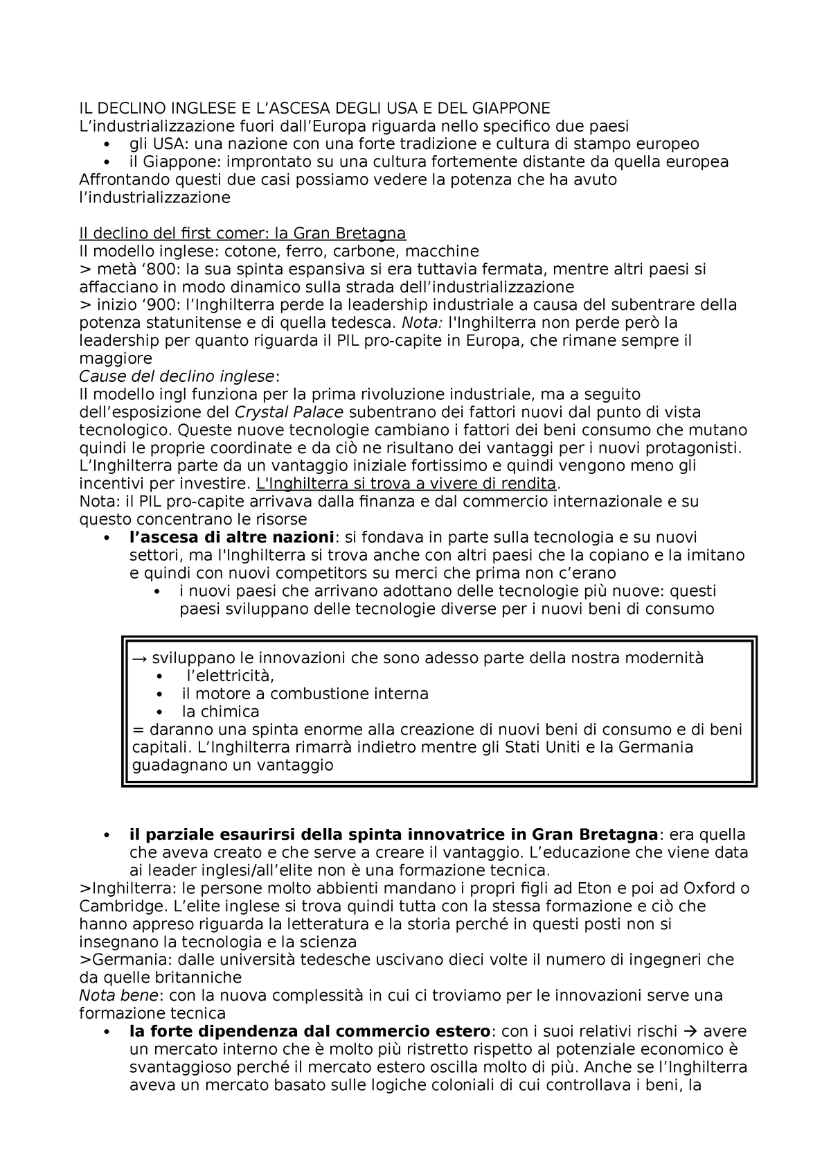 Il Declino Inglese E L Ascesa Di Usa E Giappone Il Declino Inglese E Lascesa Degli Usa E Del