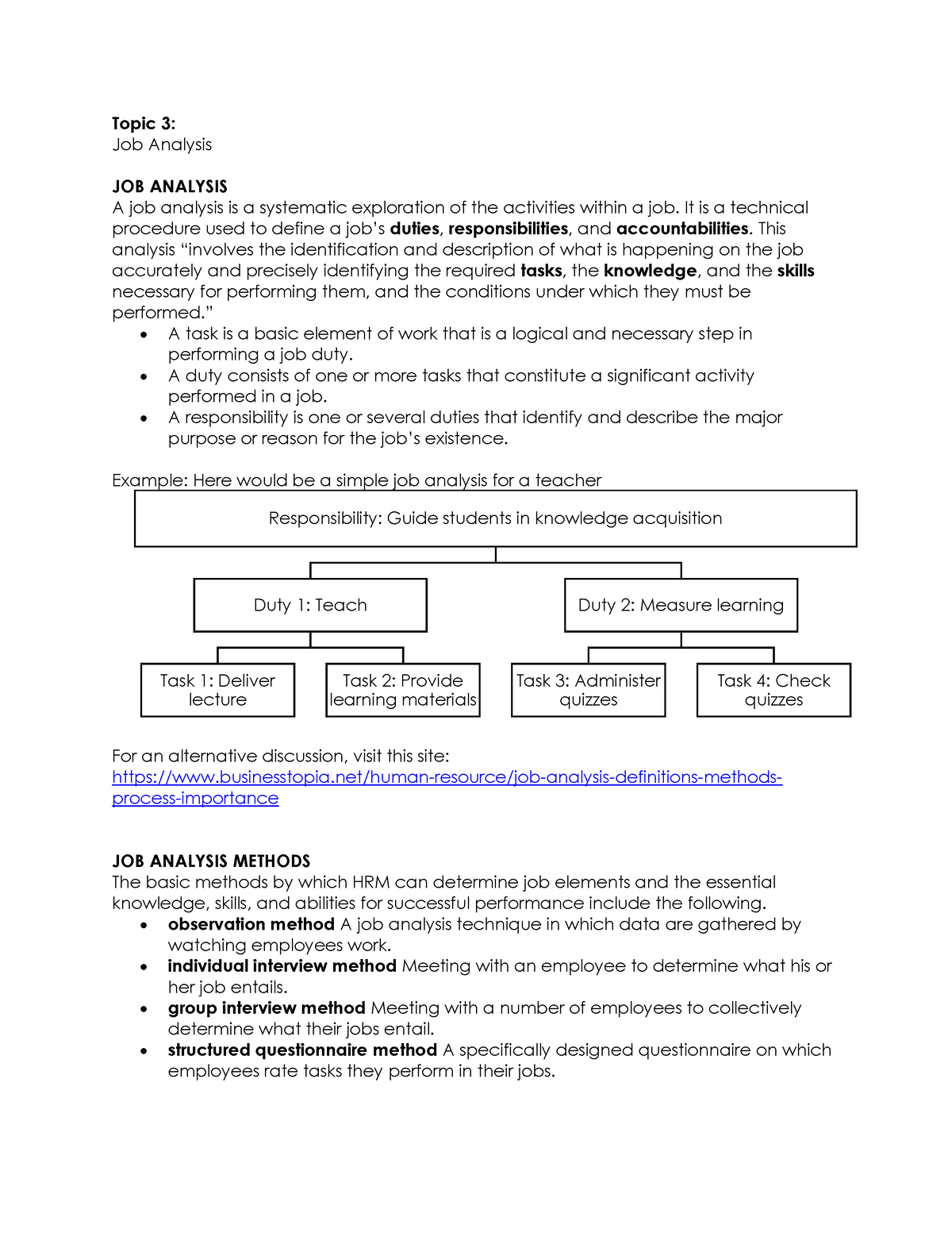 job analysis thesis