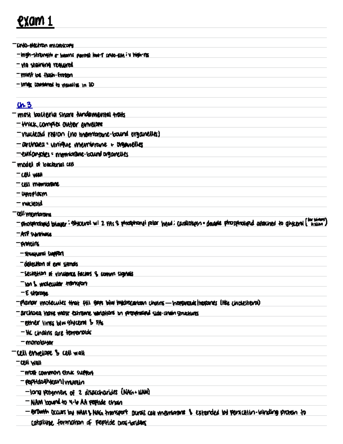 MIBO 3500 Notes Exam 1 - eXaM 1 Cryo-electron microscopy high-strengthe ...
