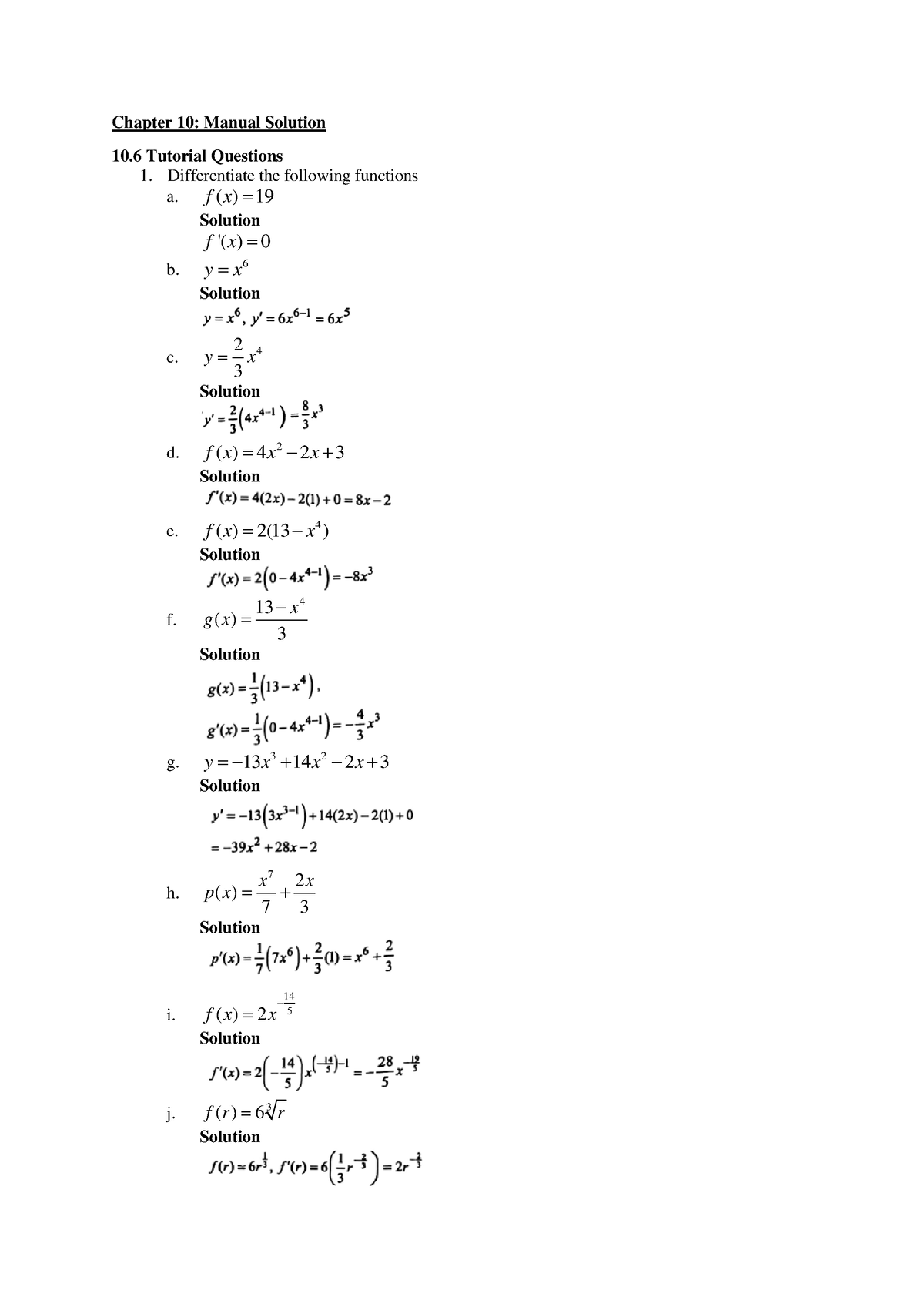 Chapter 10 Tutorial Manual Solution - Chapter 10: Manual Solution 10 ...