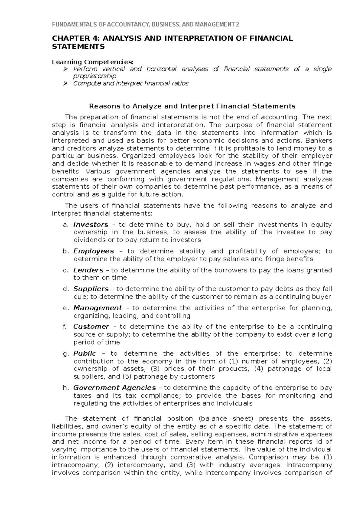 Fundamentals Of Accounting And Business Management 2 - Chapter 4 ...