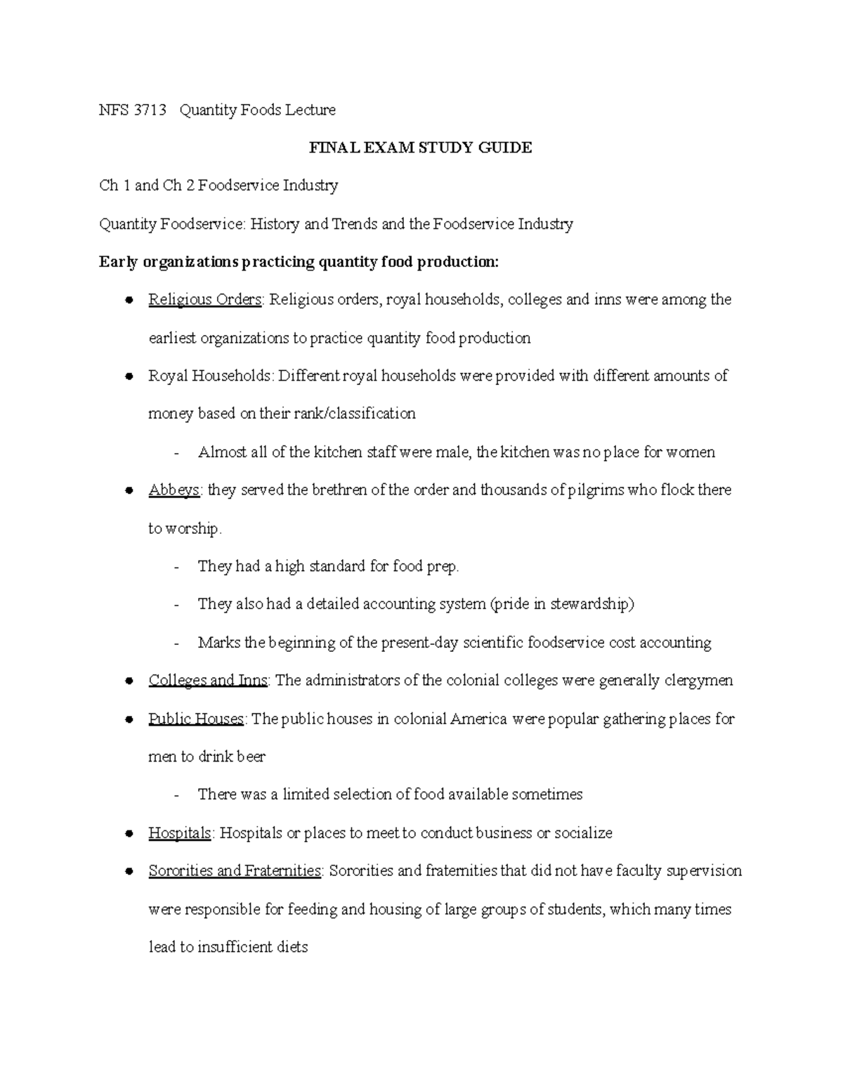 NFS 3713 Quantity Foods Lecture final - NFS 3713 Quantity Foods Lecture ...