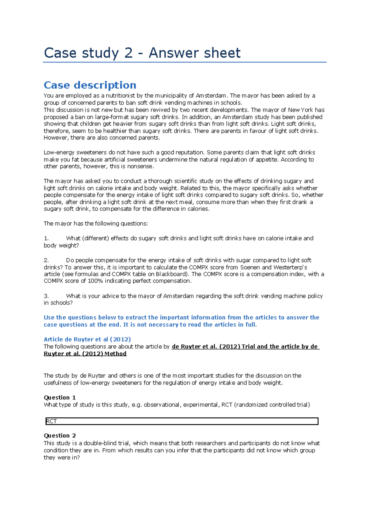 guided case study answer key