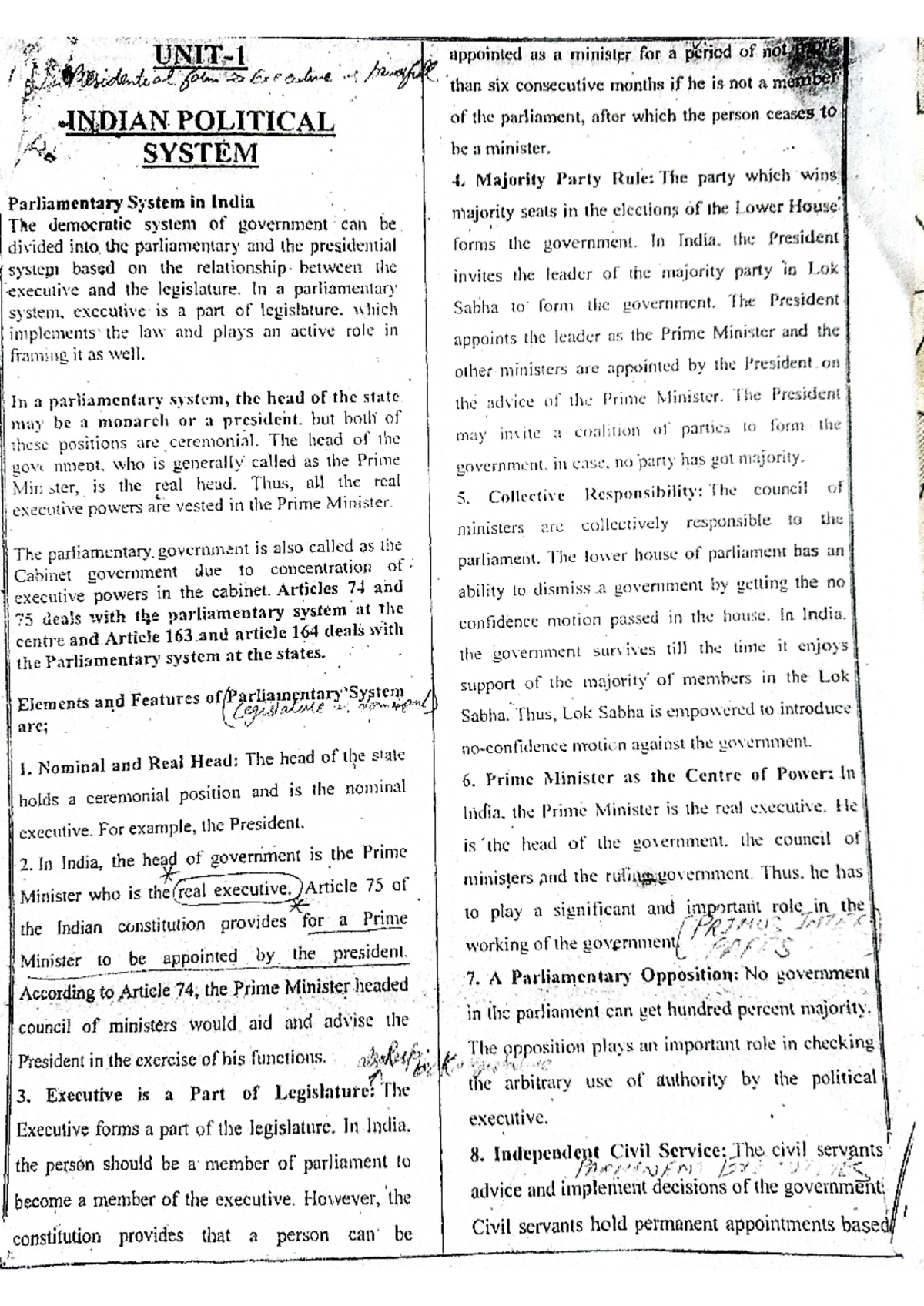 PS Notes - Credit goes to original writer - Political Science - Studocu