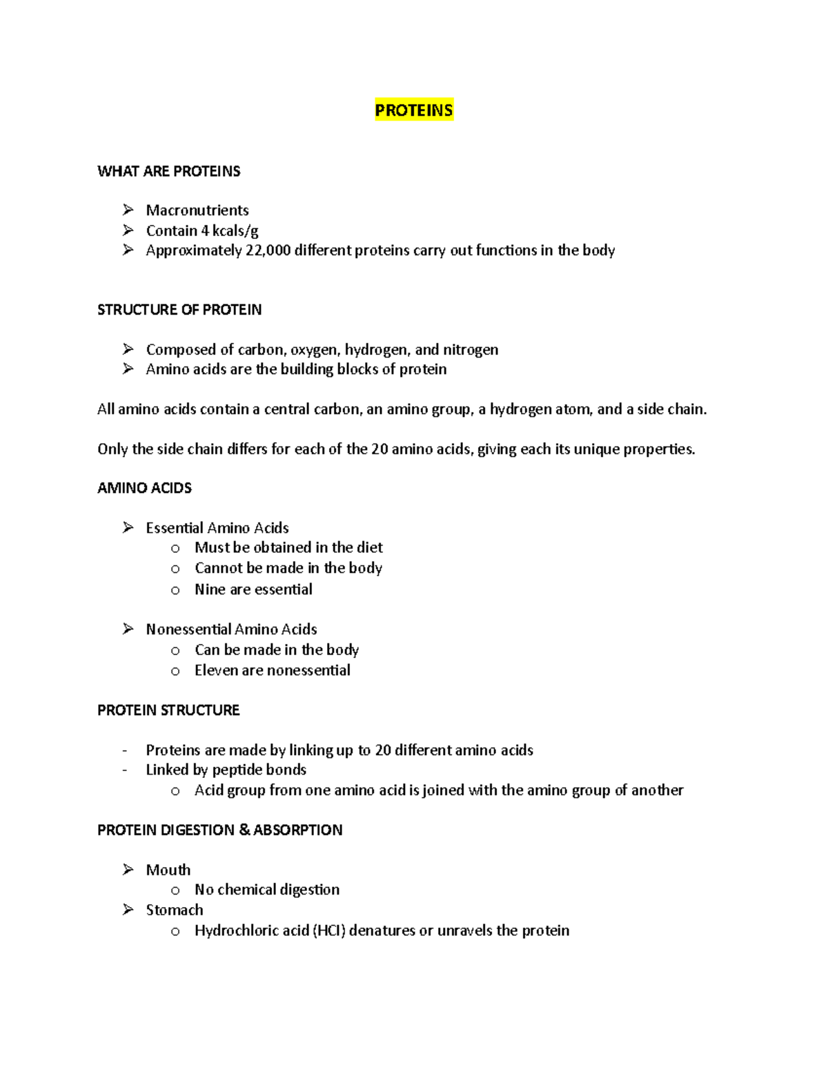 Proteins NFS - full course chapter content - PROTEINS WHAT ARE PROTEINS ...